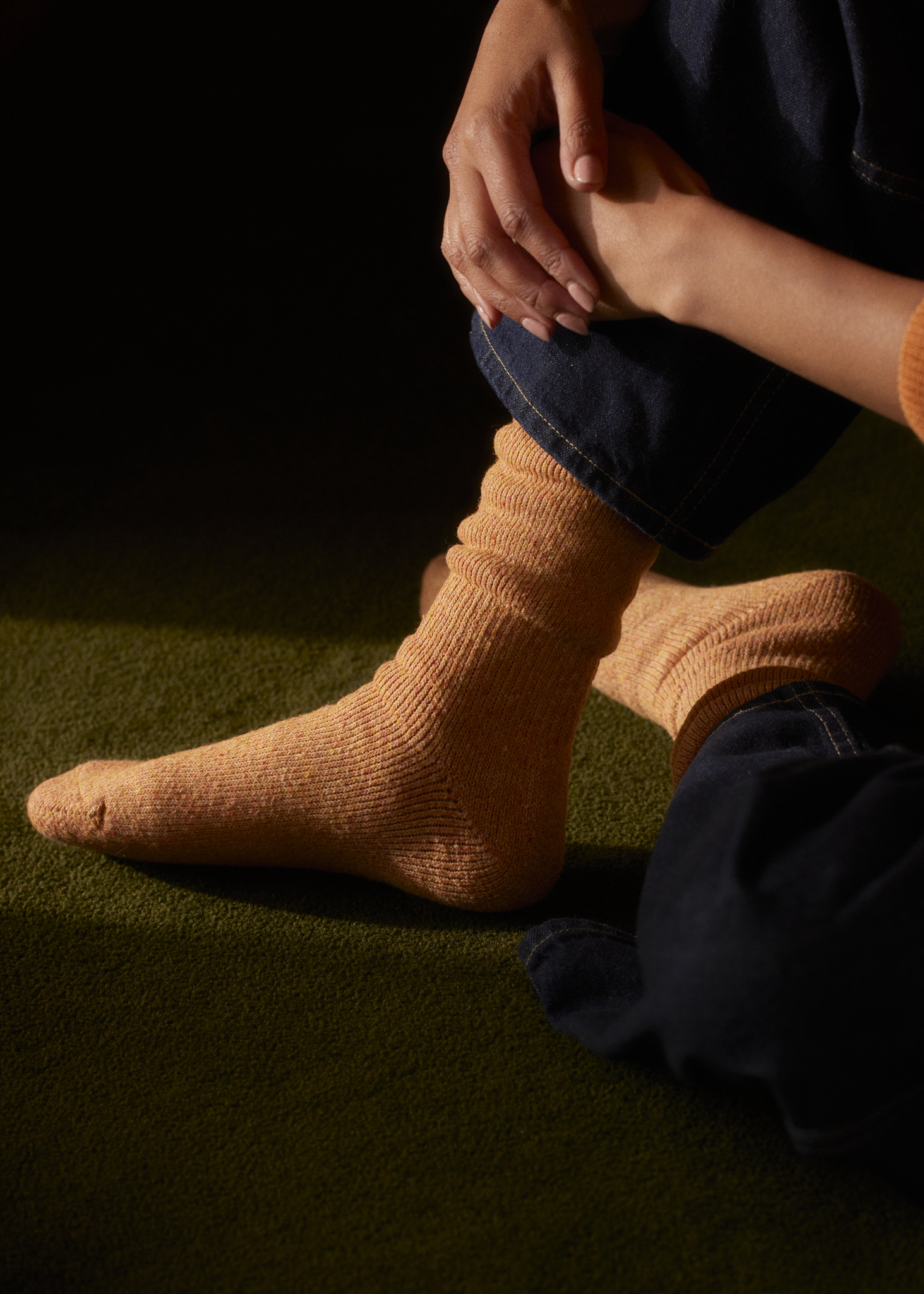 OUTDOOR COLLECTION Recycled Wool Light Orange Socks