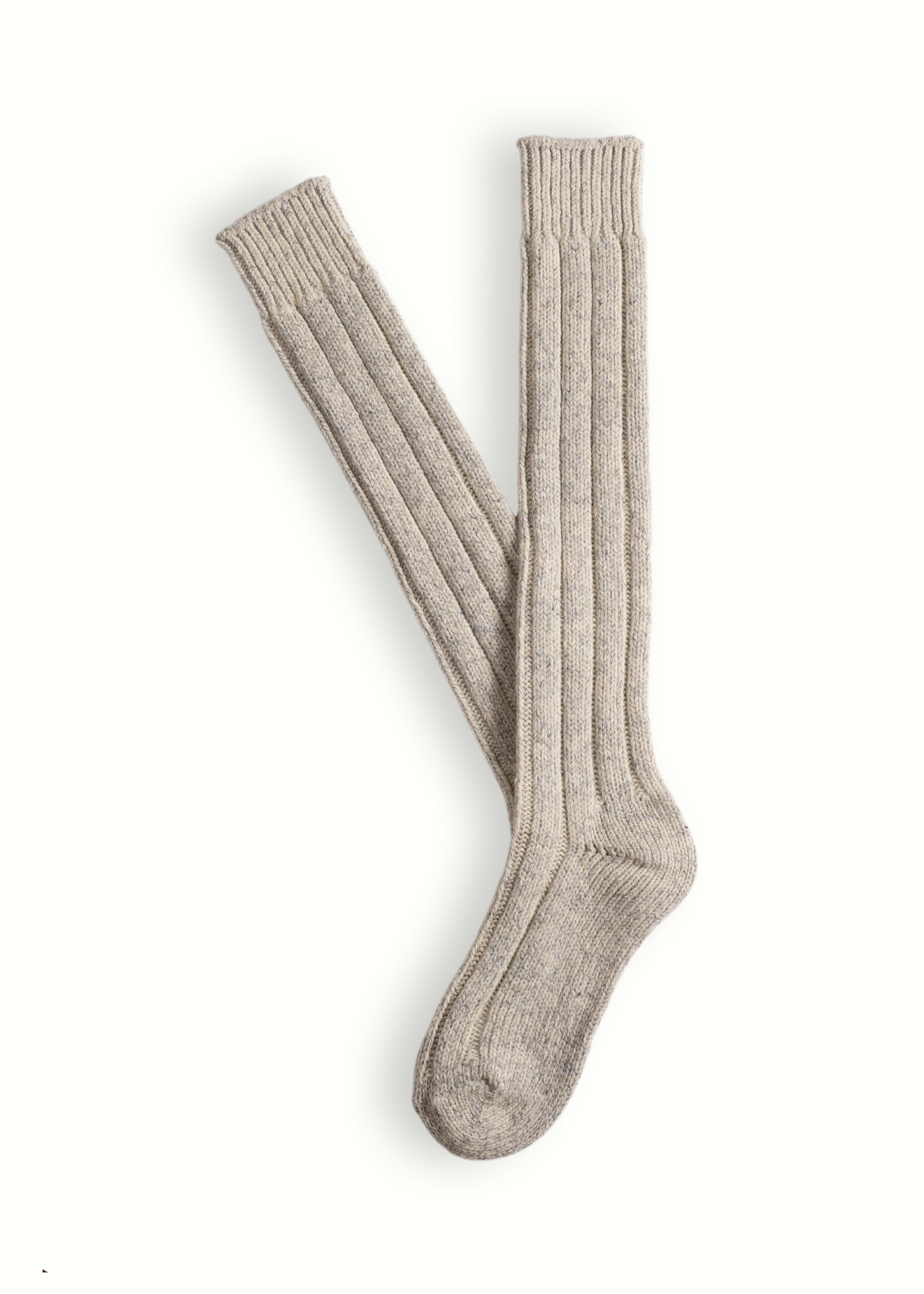 WOOL COLLECTION High-Knee Shetland Light Grey  Socks
