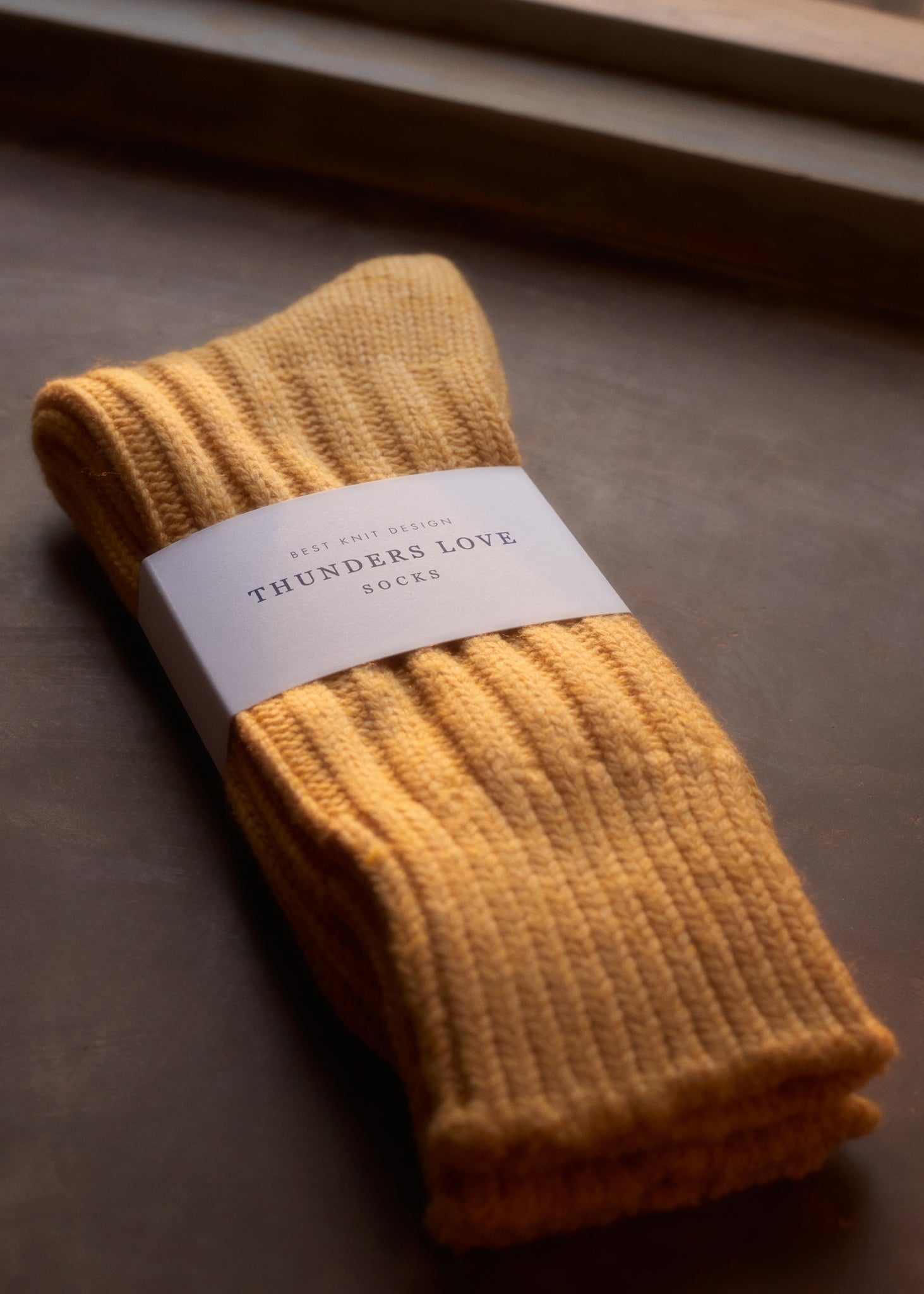 Thunders Love Wool Solid Soft Yellow Socks