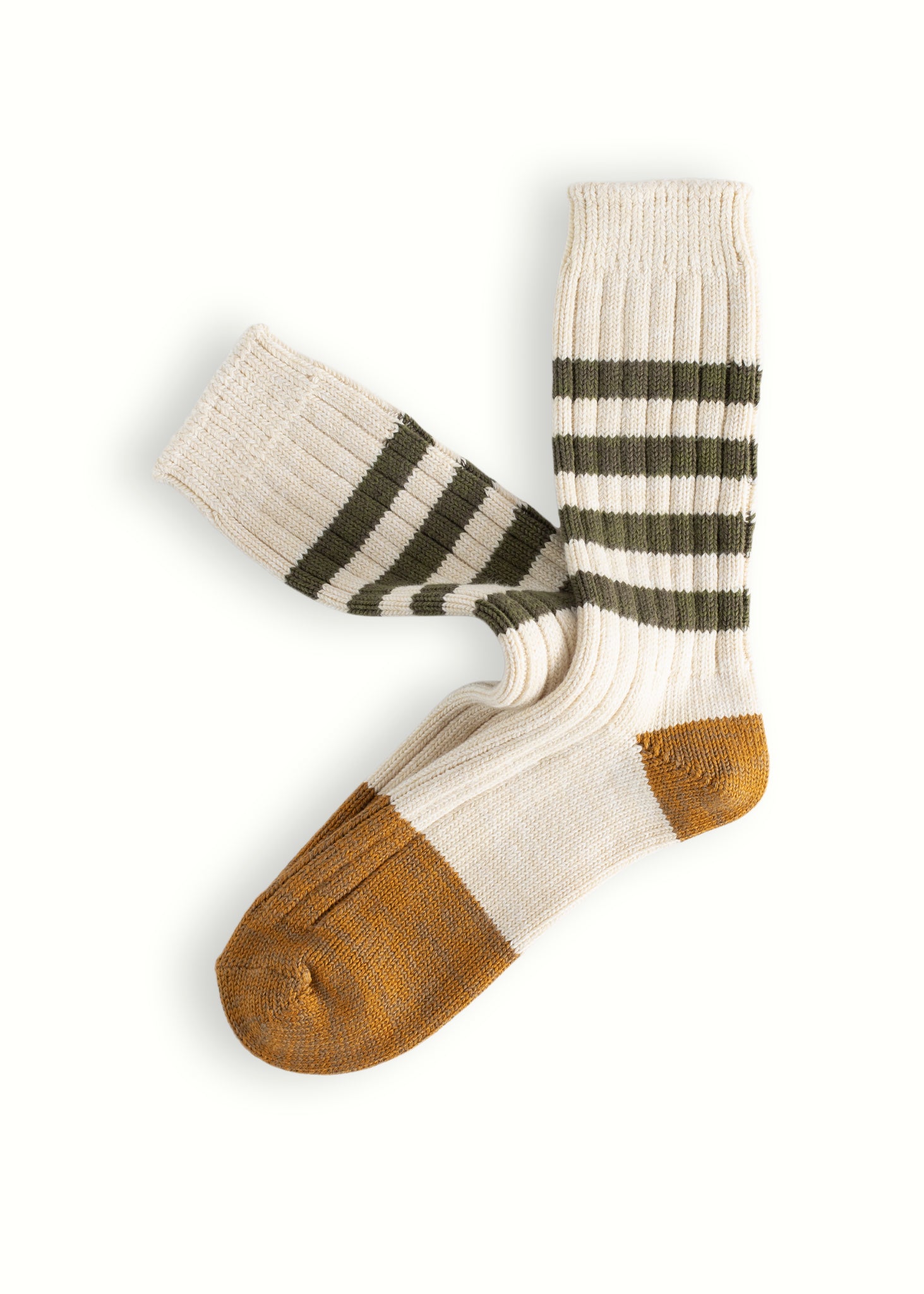 Thunders Love Marine Cotton Striped Olive Green Socks