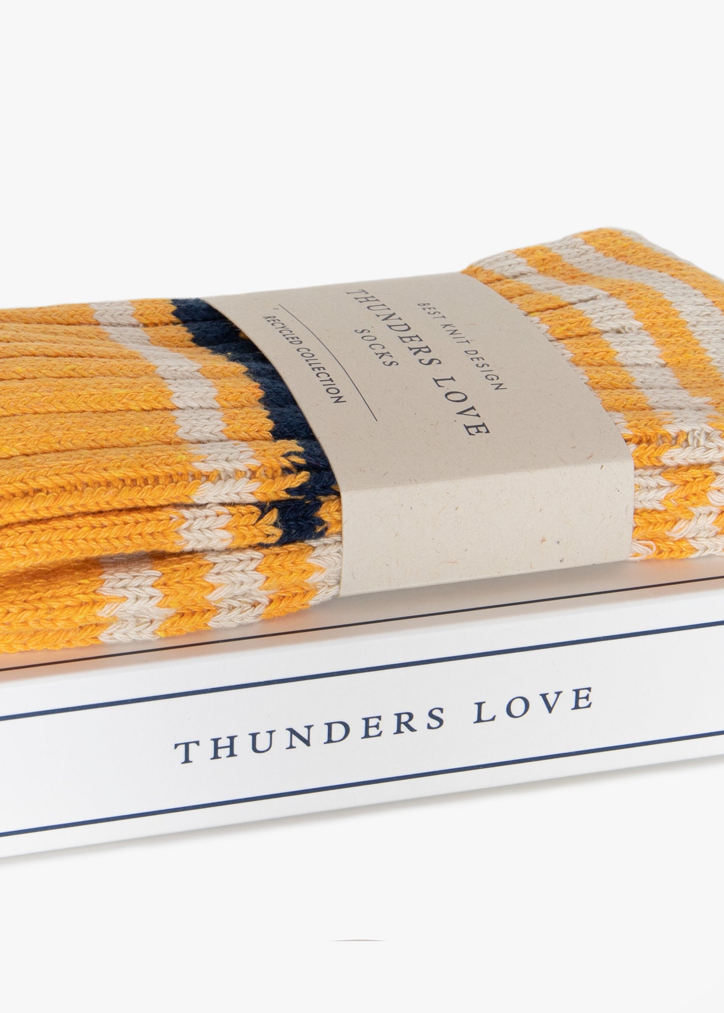 Thunders Love Marine Stripes Yellow And White Socks
