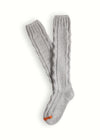 WOOL COLLECTION High-Knee Cable Knit Grey Socks