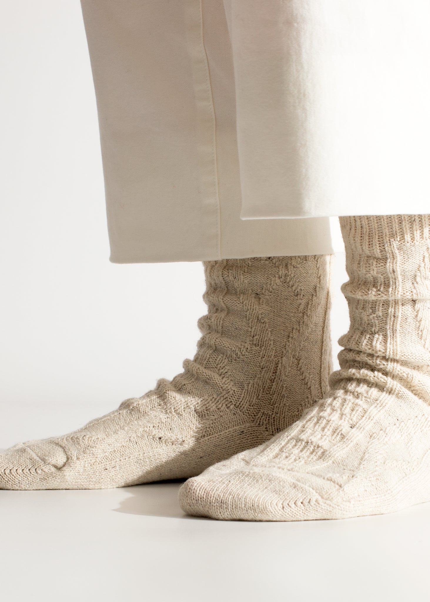 Thunders Love Wool Braid Raw White Socks