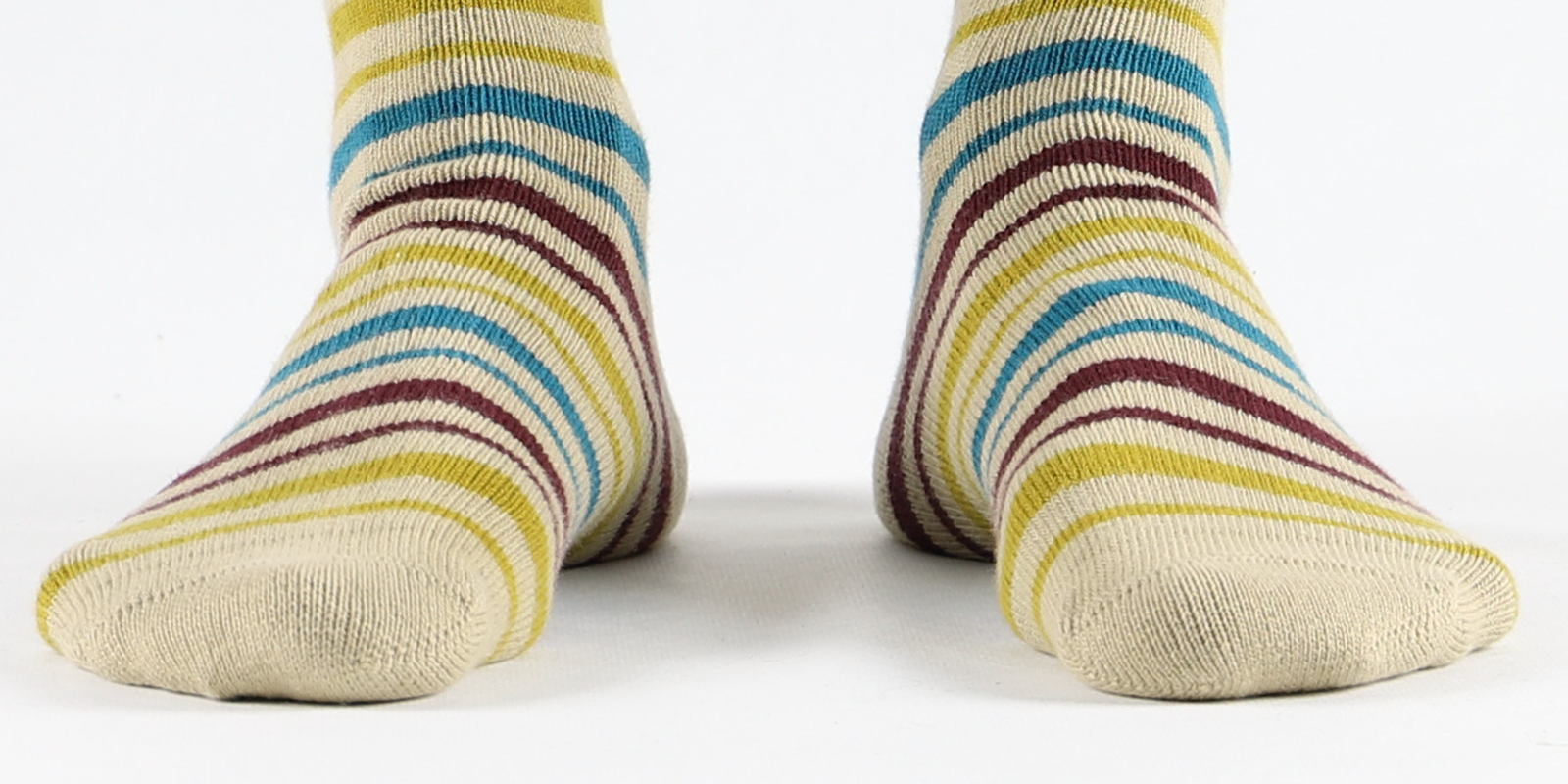 Seamless socks created by traditional technique of hand-linking ...