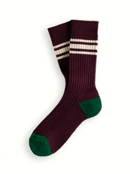 NAUTICAL Beach Break Burgundy Socks