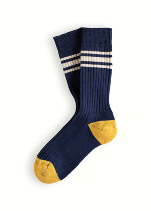 NAUTICAL TURN Beach Break Navy Socks