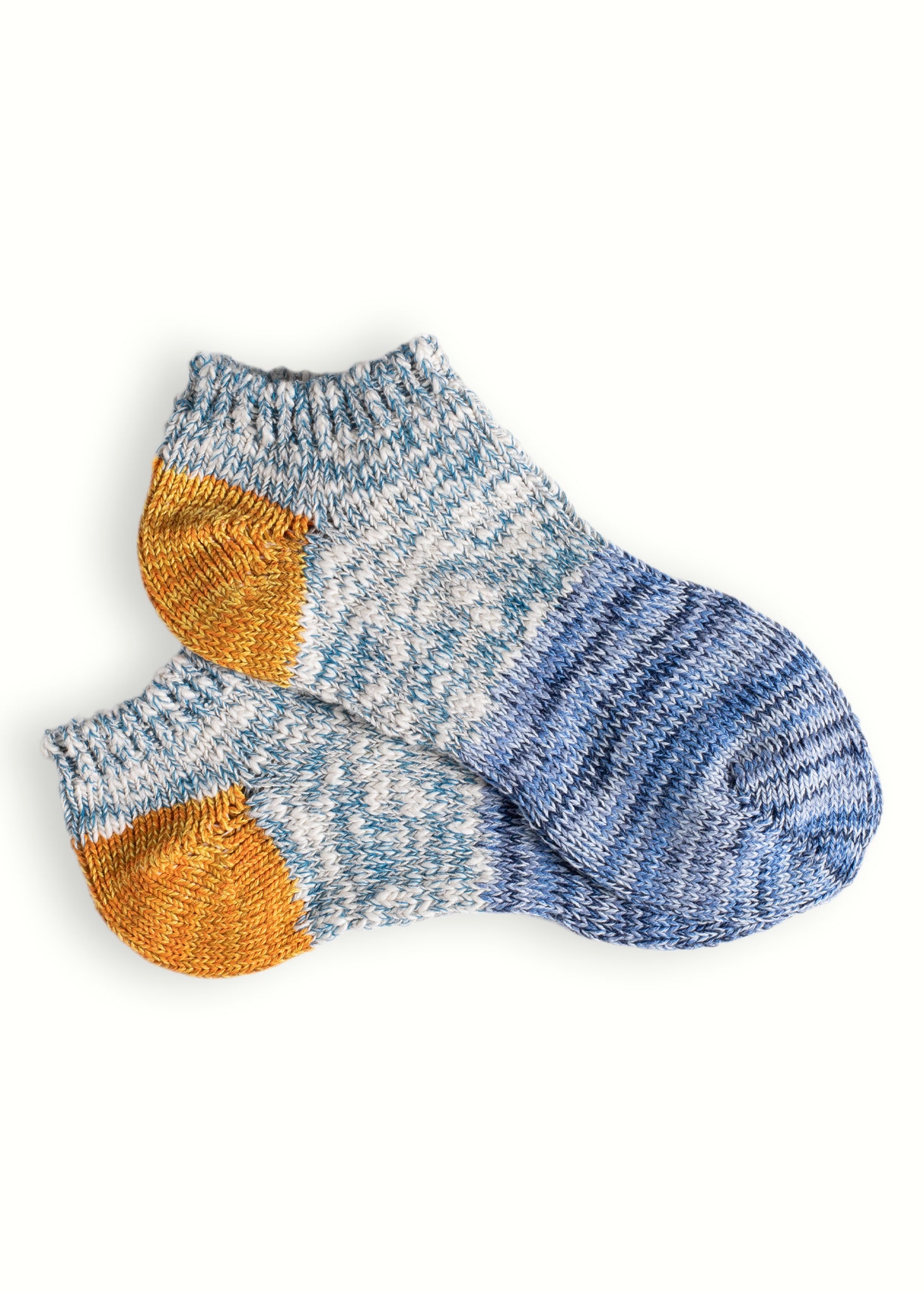 CHARLIE COTTON COLLECTION Blue & Mustard Ankle Socks