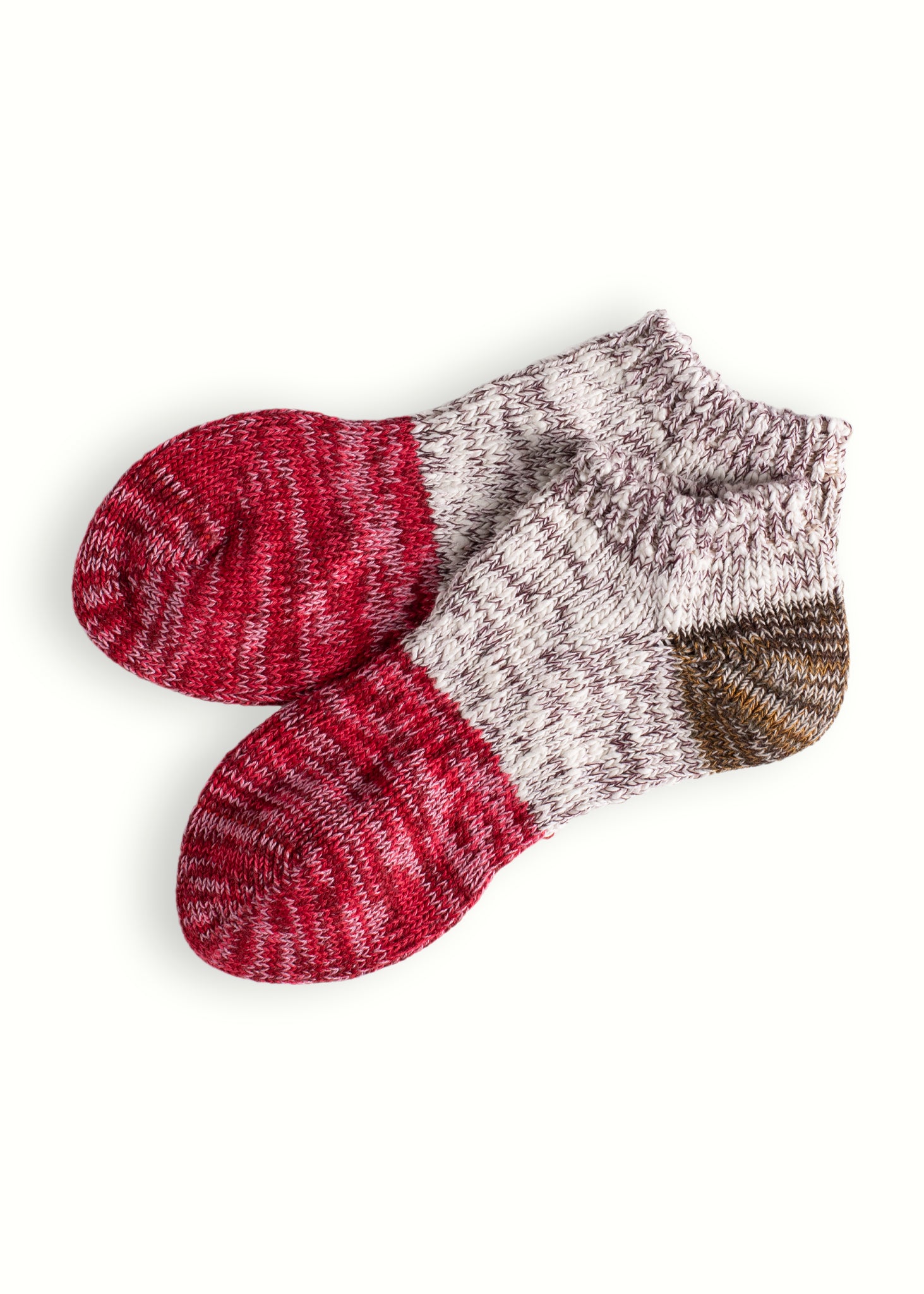 CHARLIE COTTON COLLECTION Red & Coffe Ankle Socks
