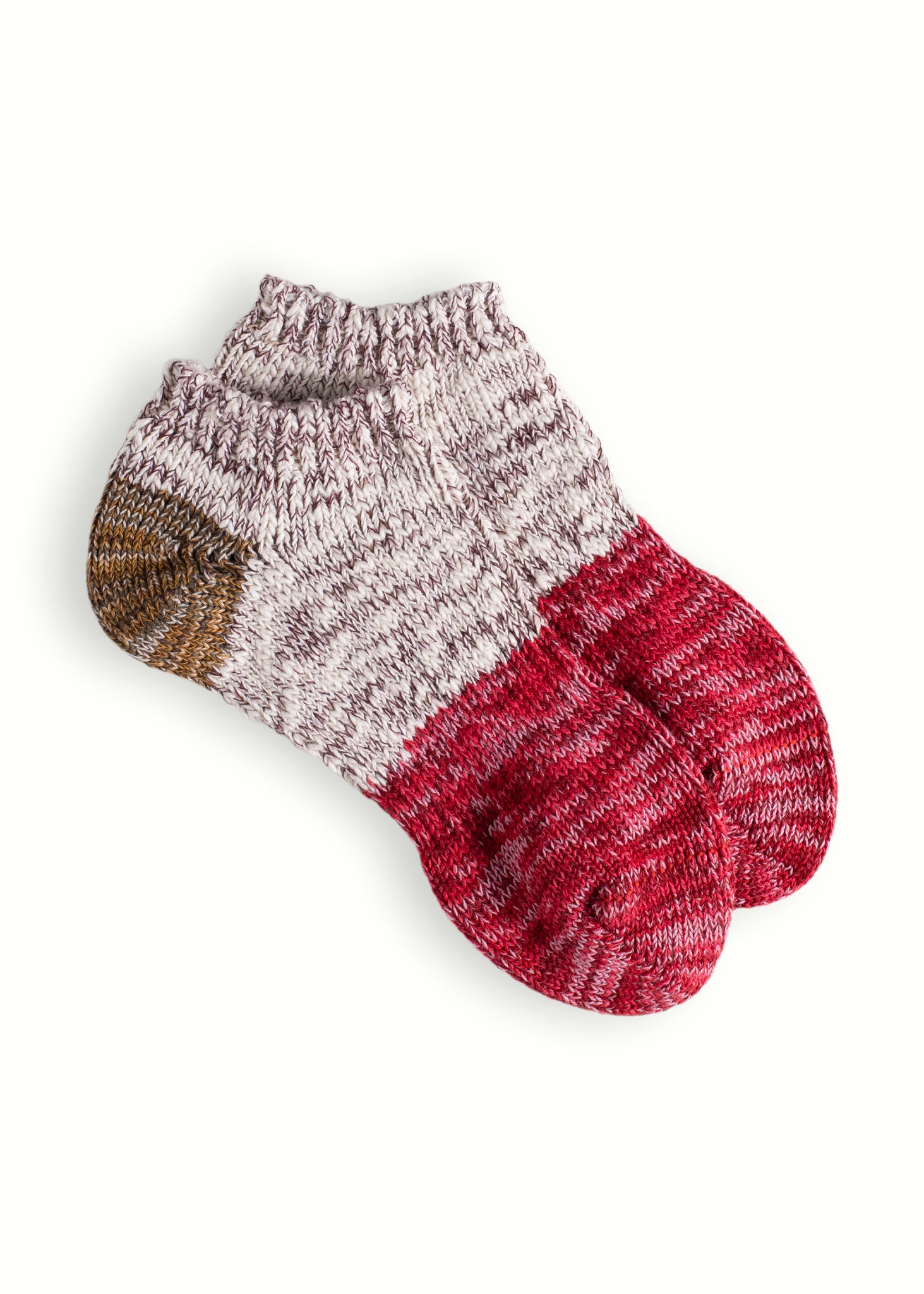 CHARLIE COTTON COLLECTION Red & Coffe Ankle Socks