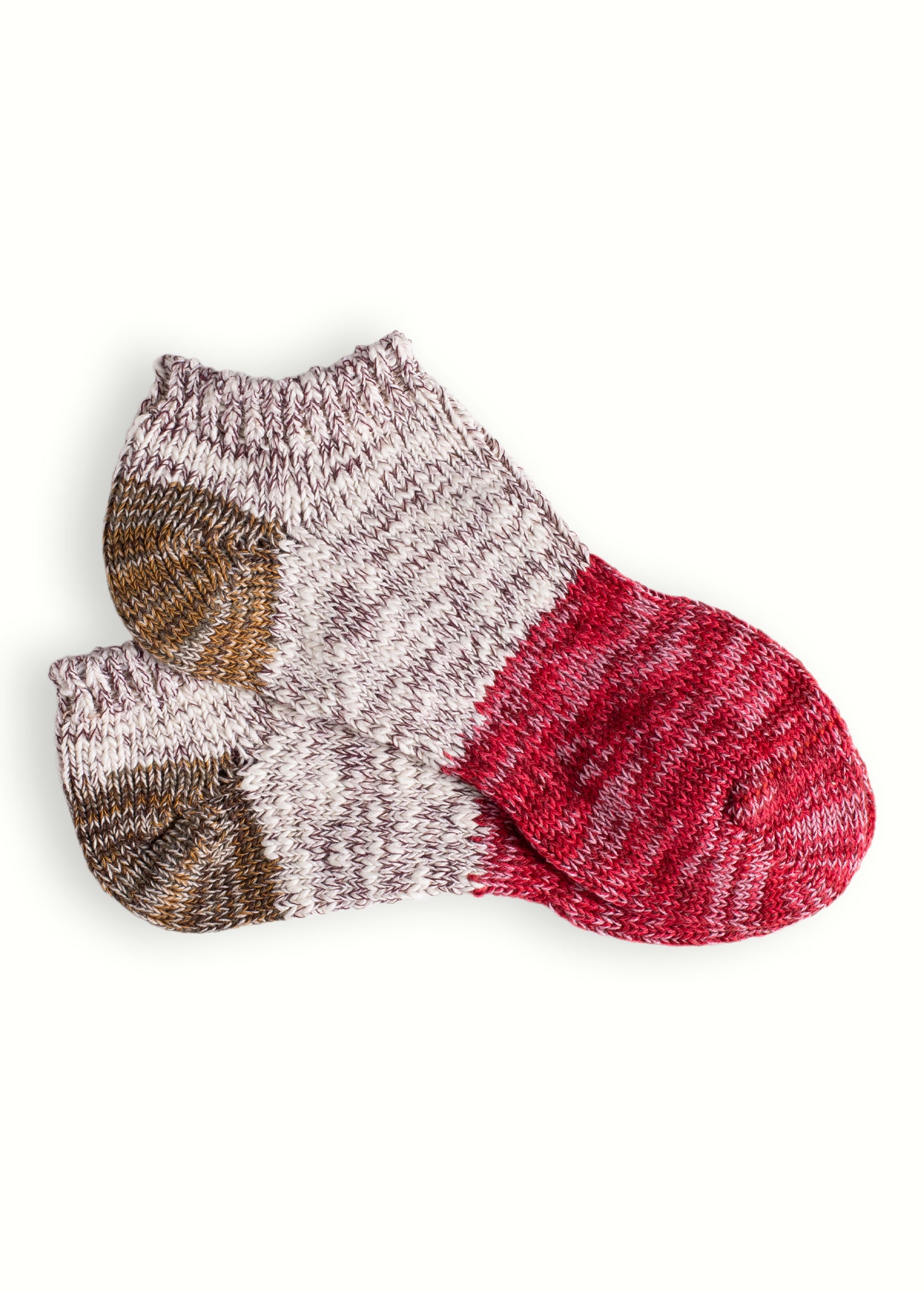 CHARLIE COTTON COLLECTION Red & Coffe Ankle Socks