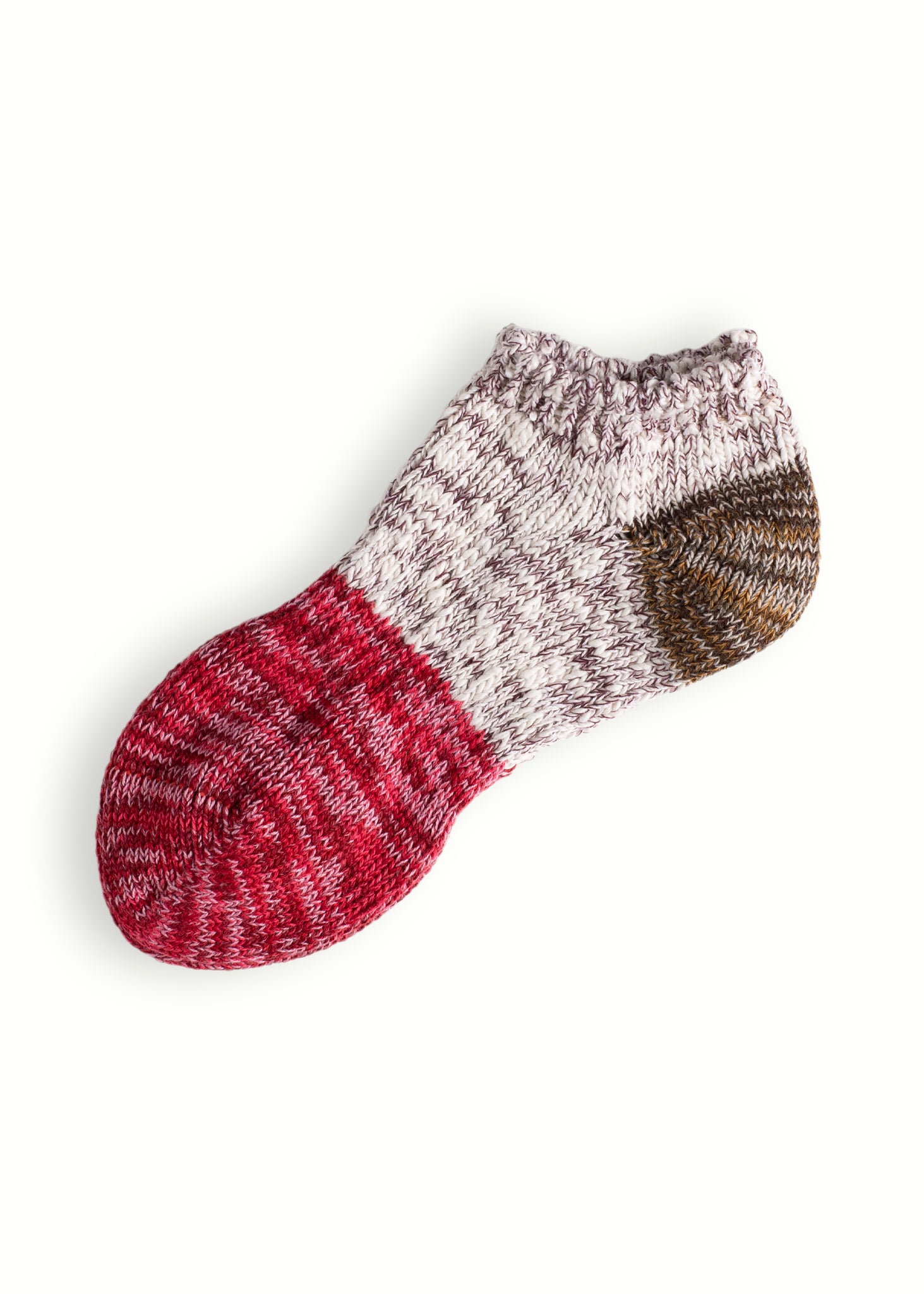 CHARLIE COTTON COLLECTION Red & Coffe Ankle Socks