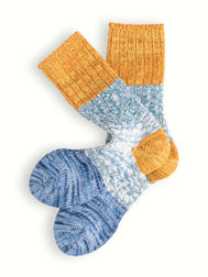 CHARLIE COTTON COLLECTION Blue & Mustard Socks