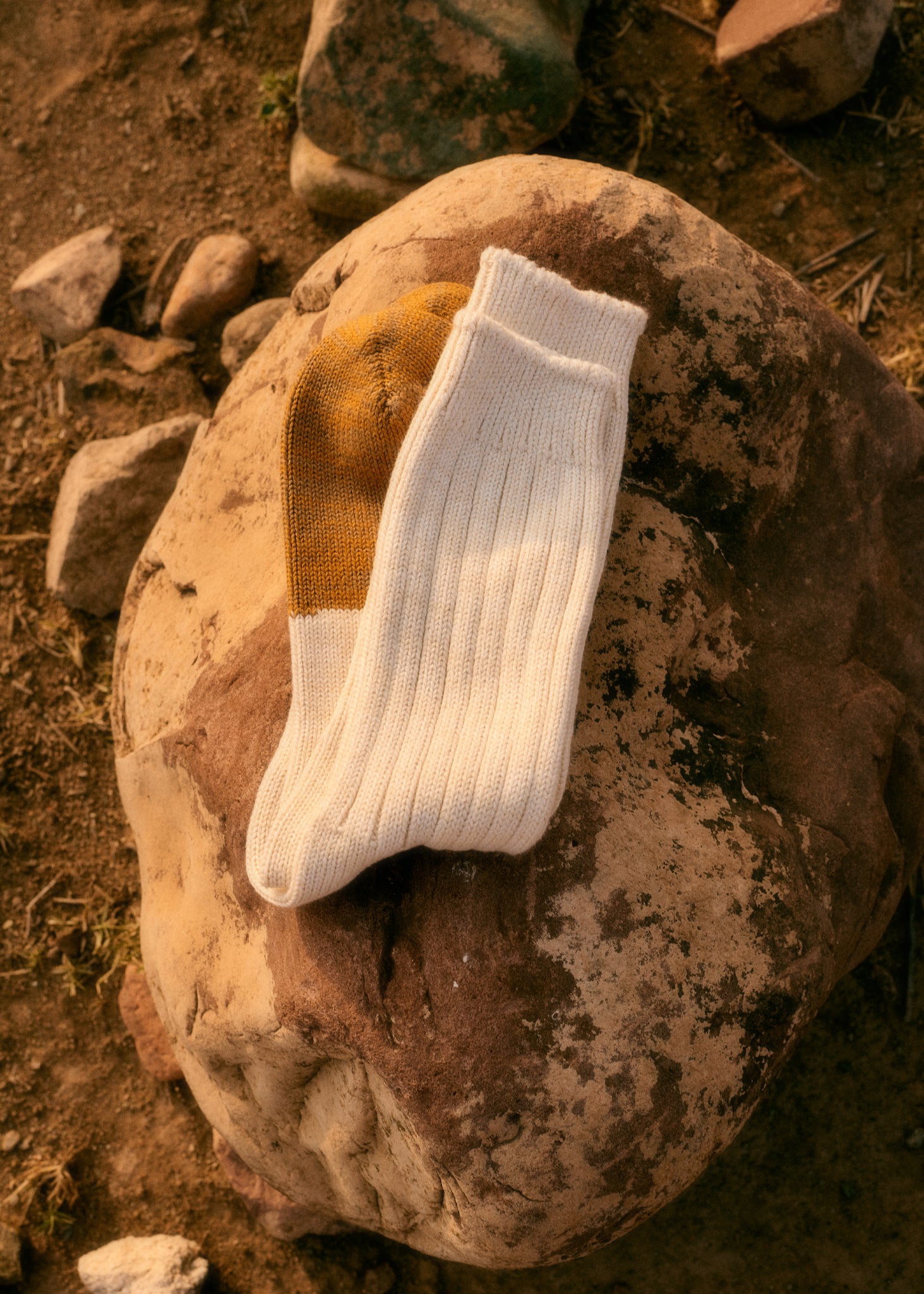 Thunders Love Marine Cotton Duplo Raw White And Camel Socks