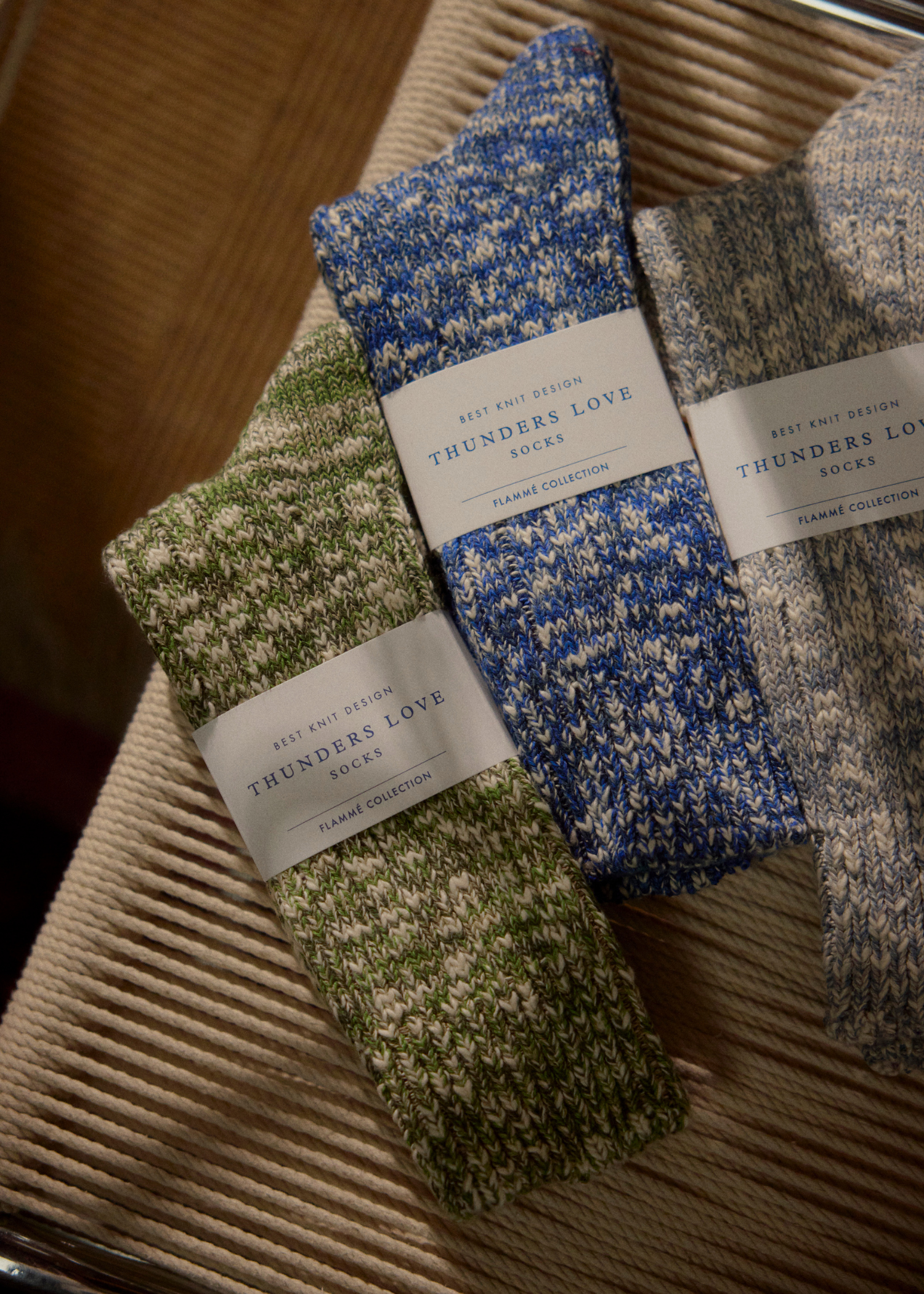 FLAMMÉ COLLECTION Melange Green Socks