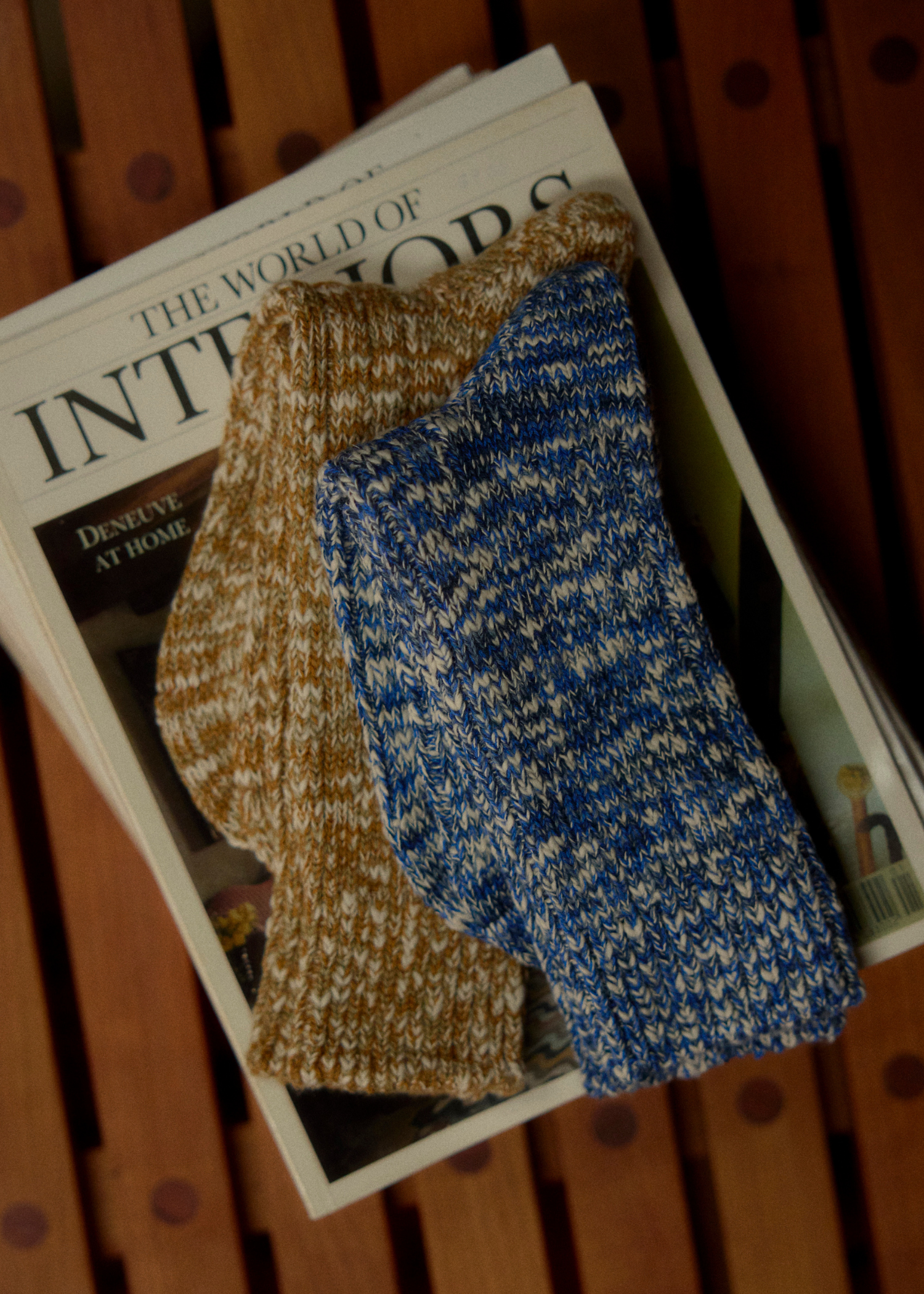 FLAMMÉ COLLECTION Melange Navy Socks
