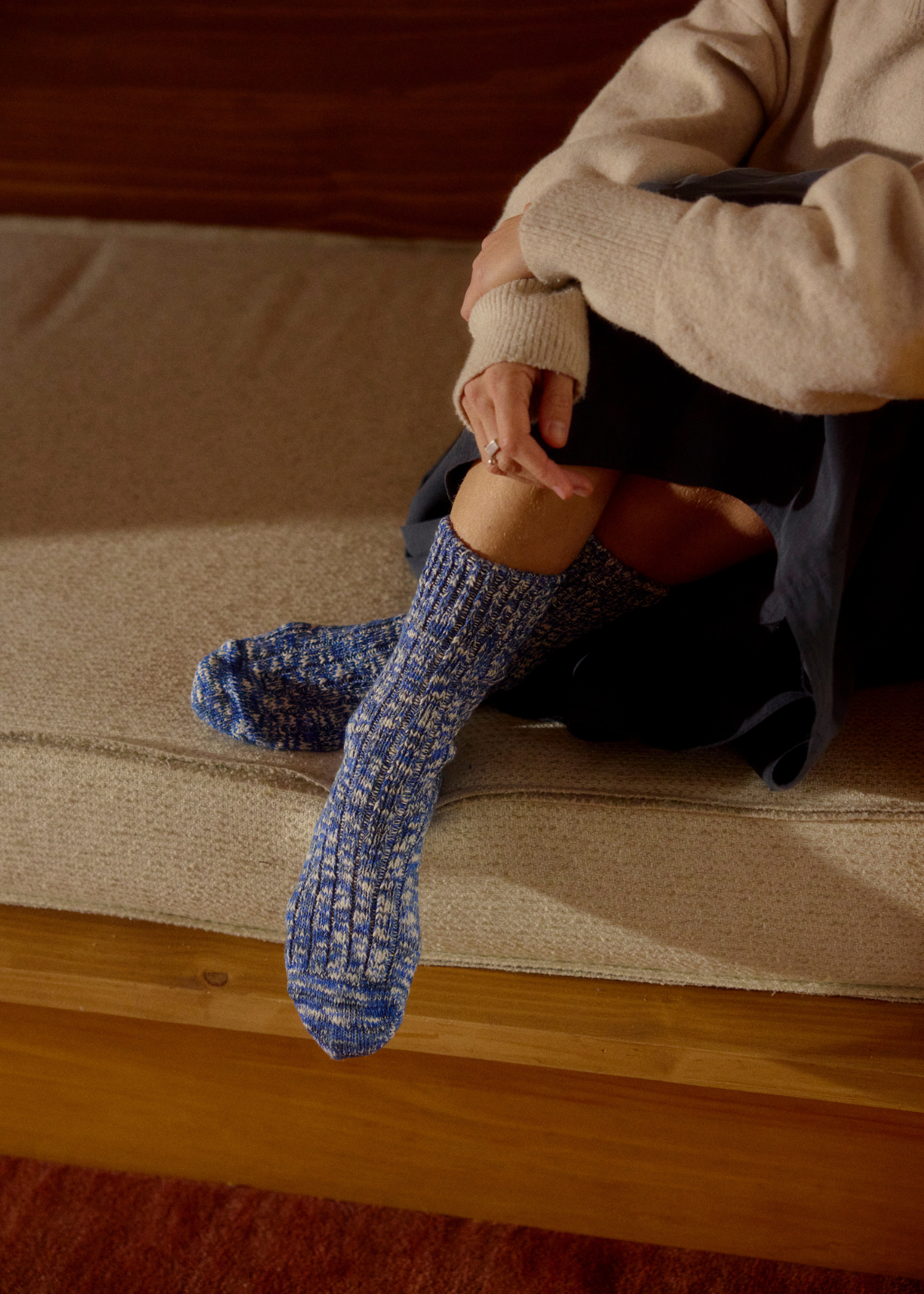 FLAMMÉ COLLECTION Melange Navy Socks
