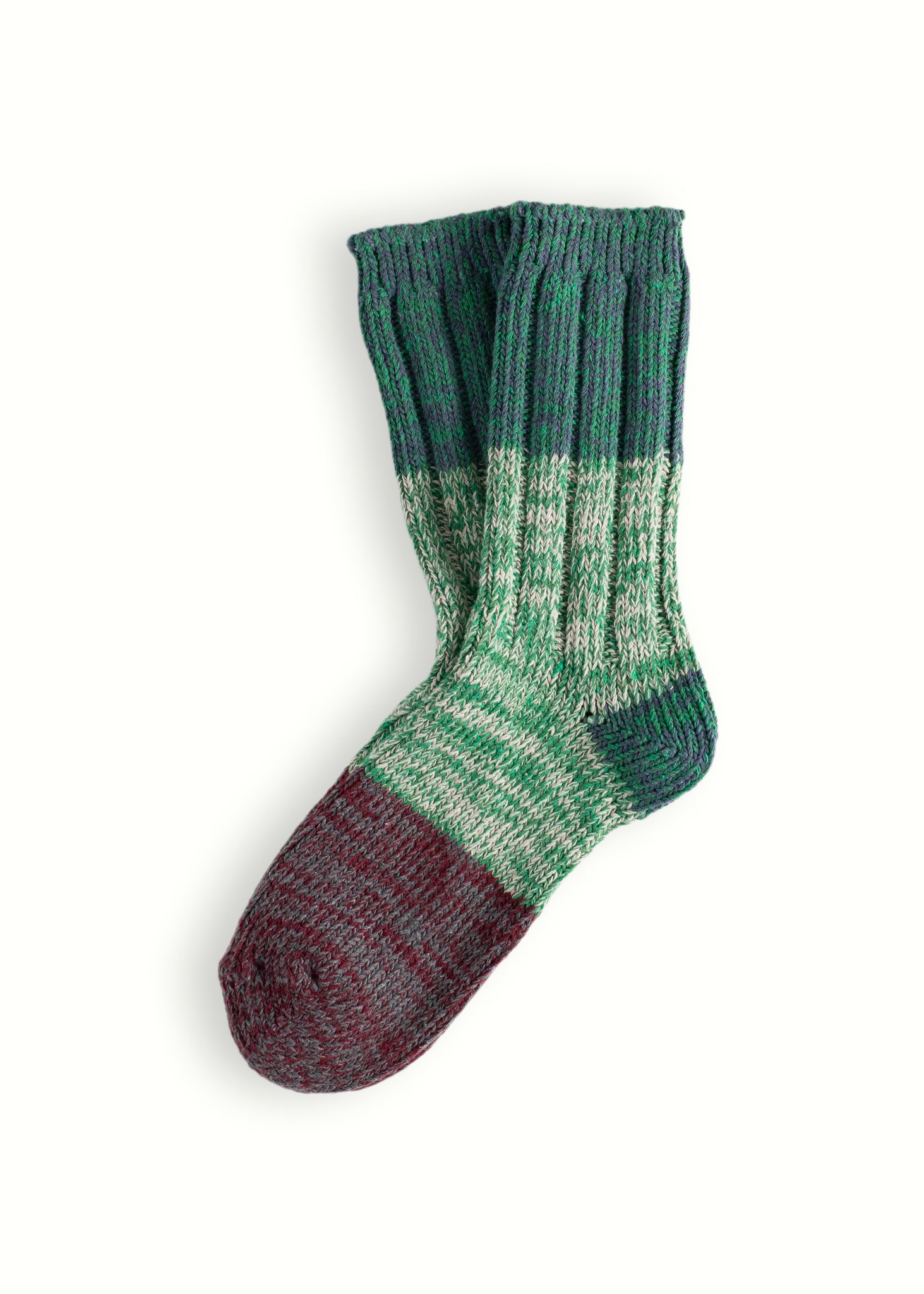 Thunders Love Helen Green & Burgundy Socks