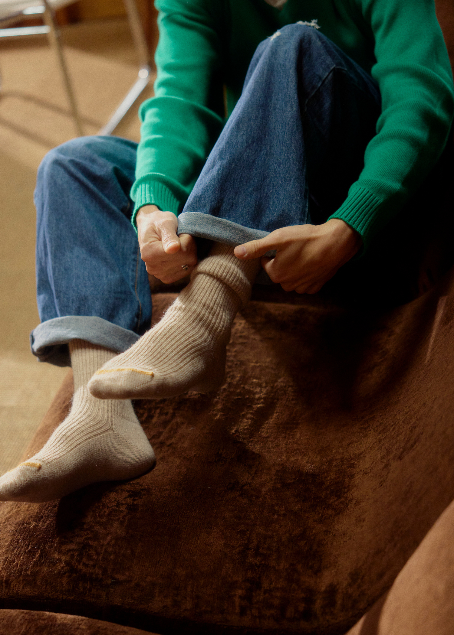 MOHAIR WOOL COLLECTION Raw White Socks