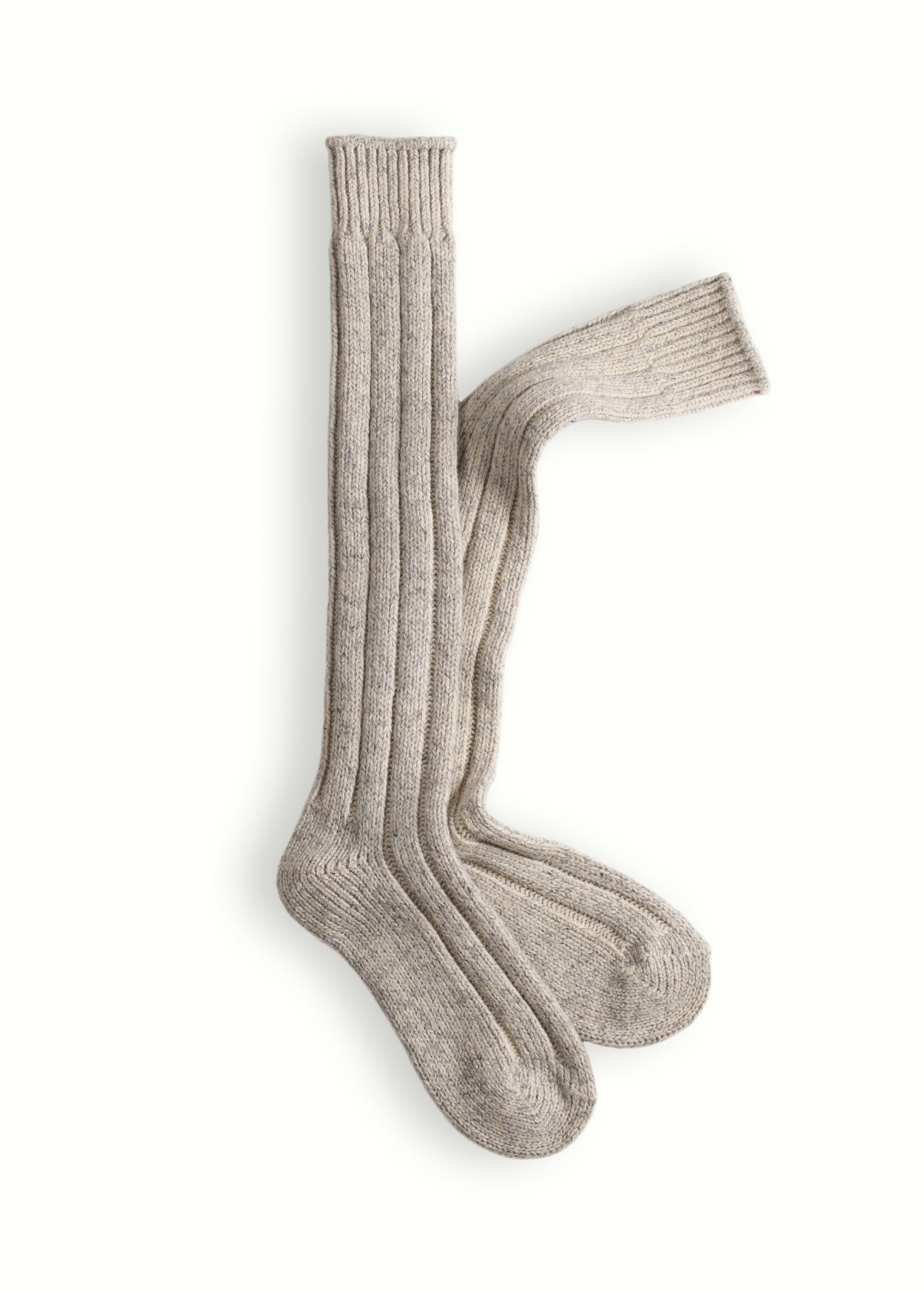 WOOL COLLECTION High-Knee Shetland Light Grey  Socks