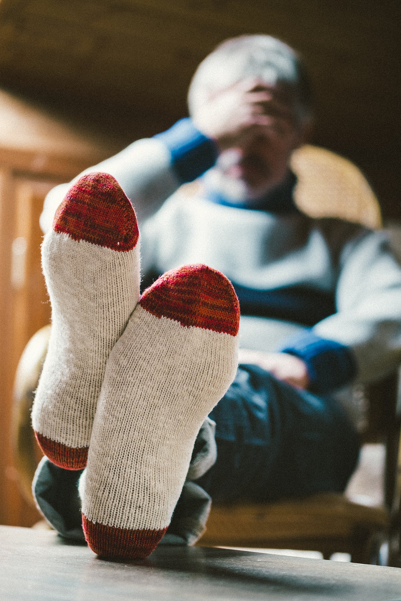 FLAMMÉ COLLECTION Raw White & Orange Socks