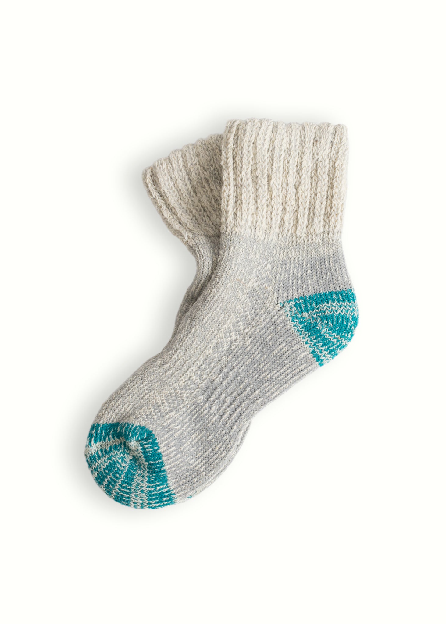 Thunders Love Wool Beatrice Light Grey and Blue Socks