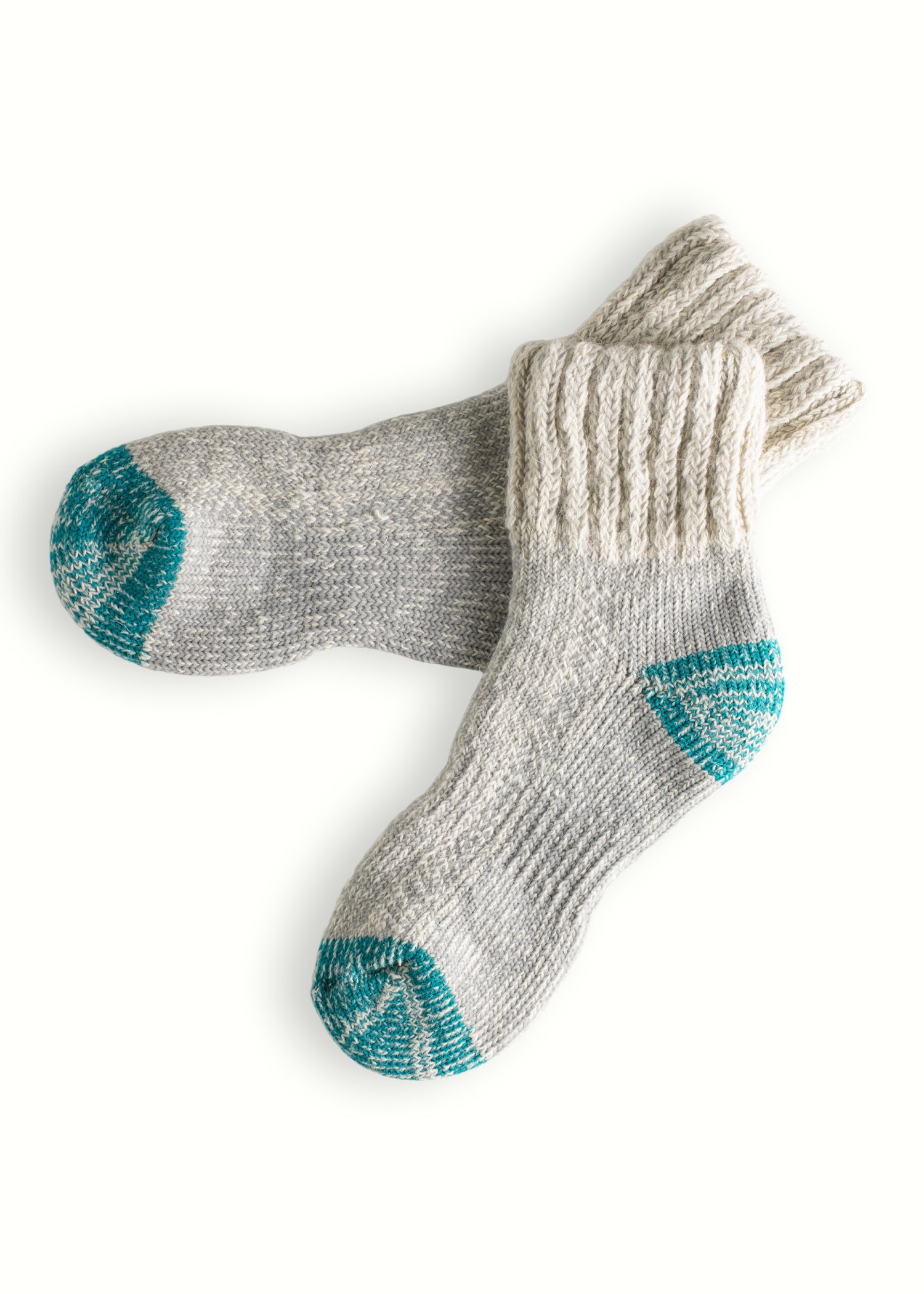 Thunders Love Wool Beatrice Light Grey and Blue Socks