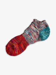 CHARLIE COLLECTION Ankle Light Blue & Red Socks