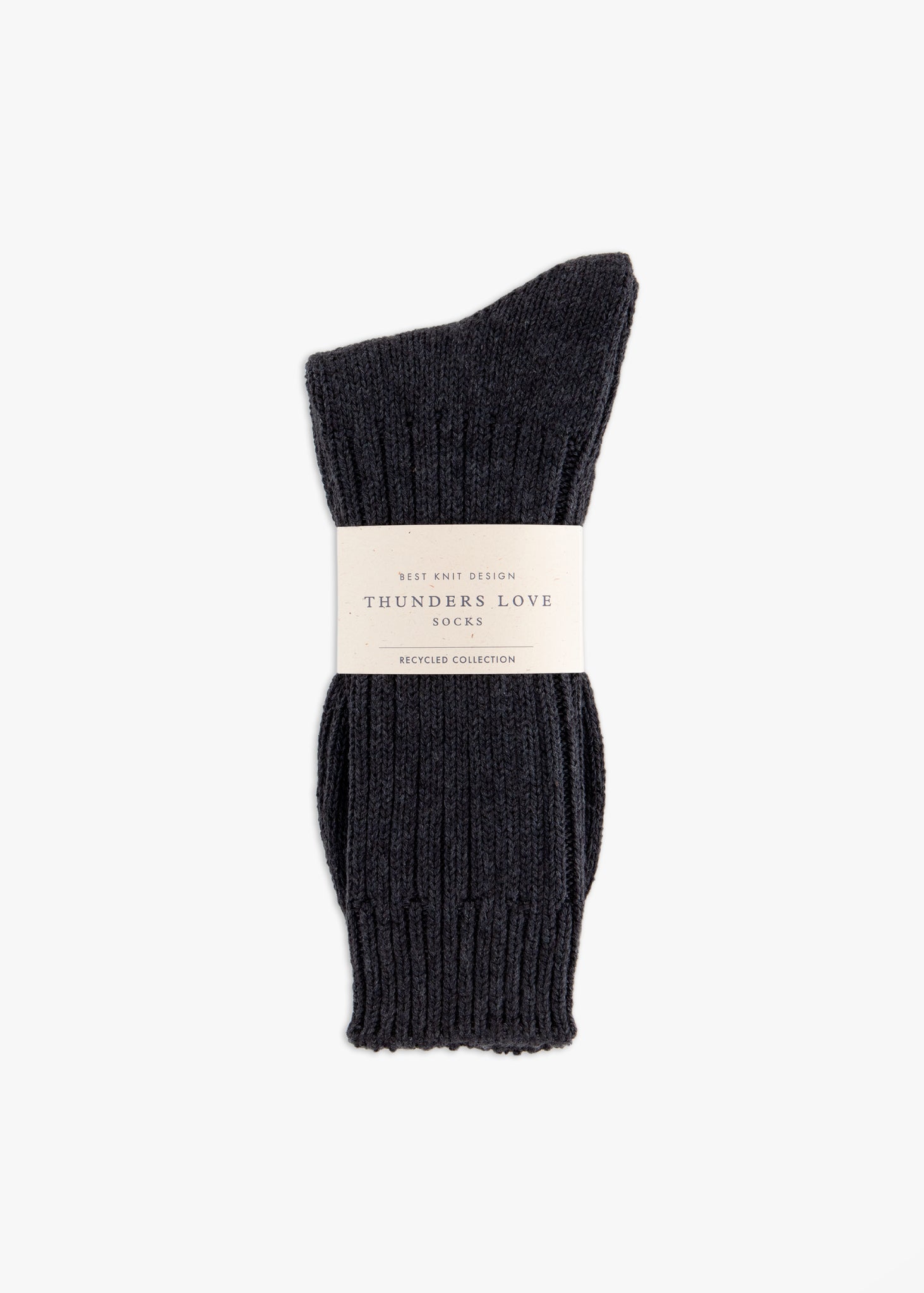Thunders Love Color Block Ribbed Grey Socks