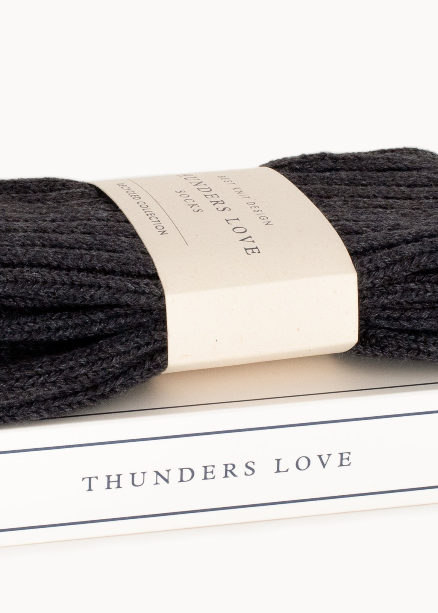 Thunders Love Color Block Ribbed Grey Socks