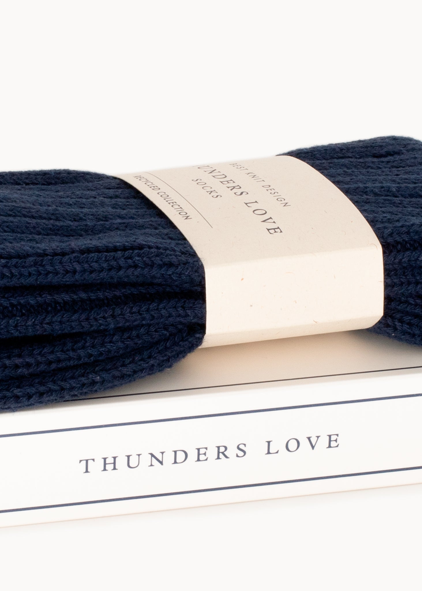Thunders Love Color Block Ribbed Navy Socks