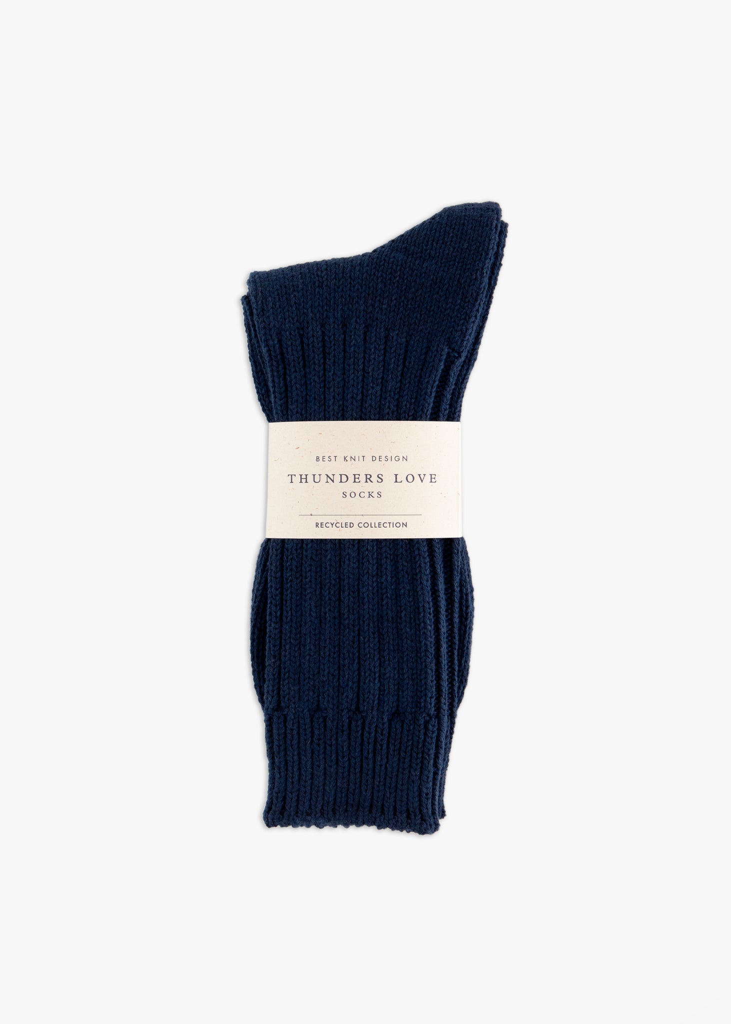Thunders Love Color Block Ribbed Navy Socks