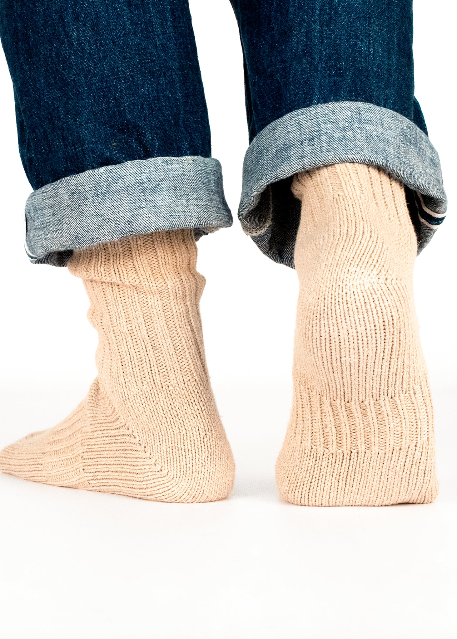 Thunders Love Color Block Ribbed Raw White Socks