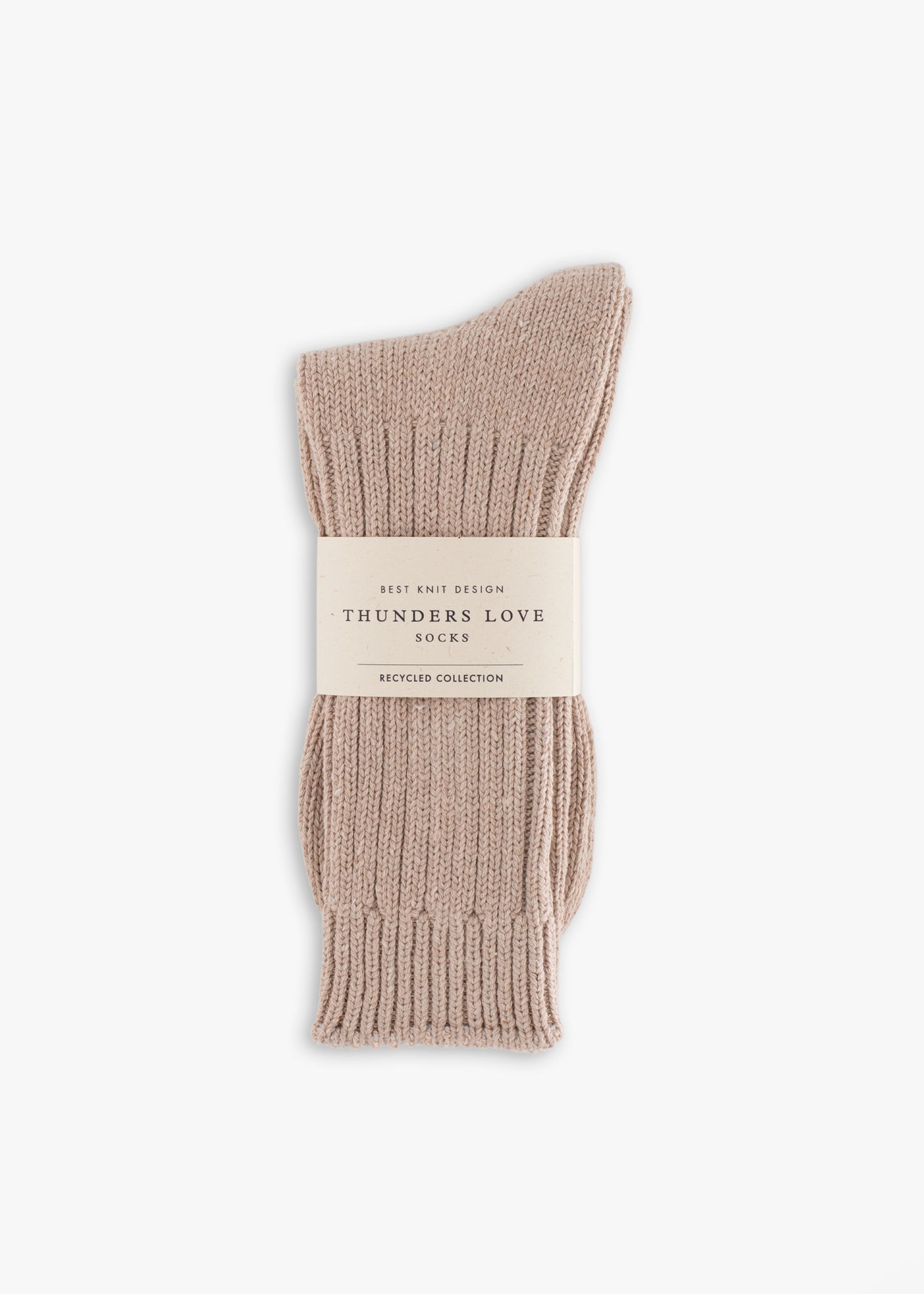 Thunders Love Color Block Ribbed Raw White Socks