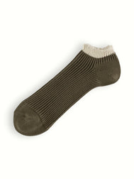 LINK COLLECTION Ankle Army Green Socks