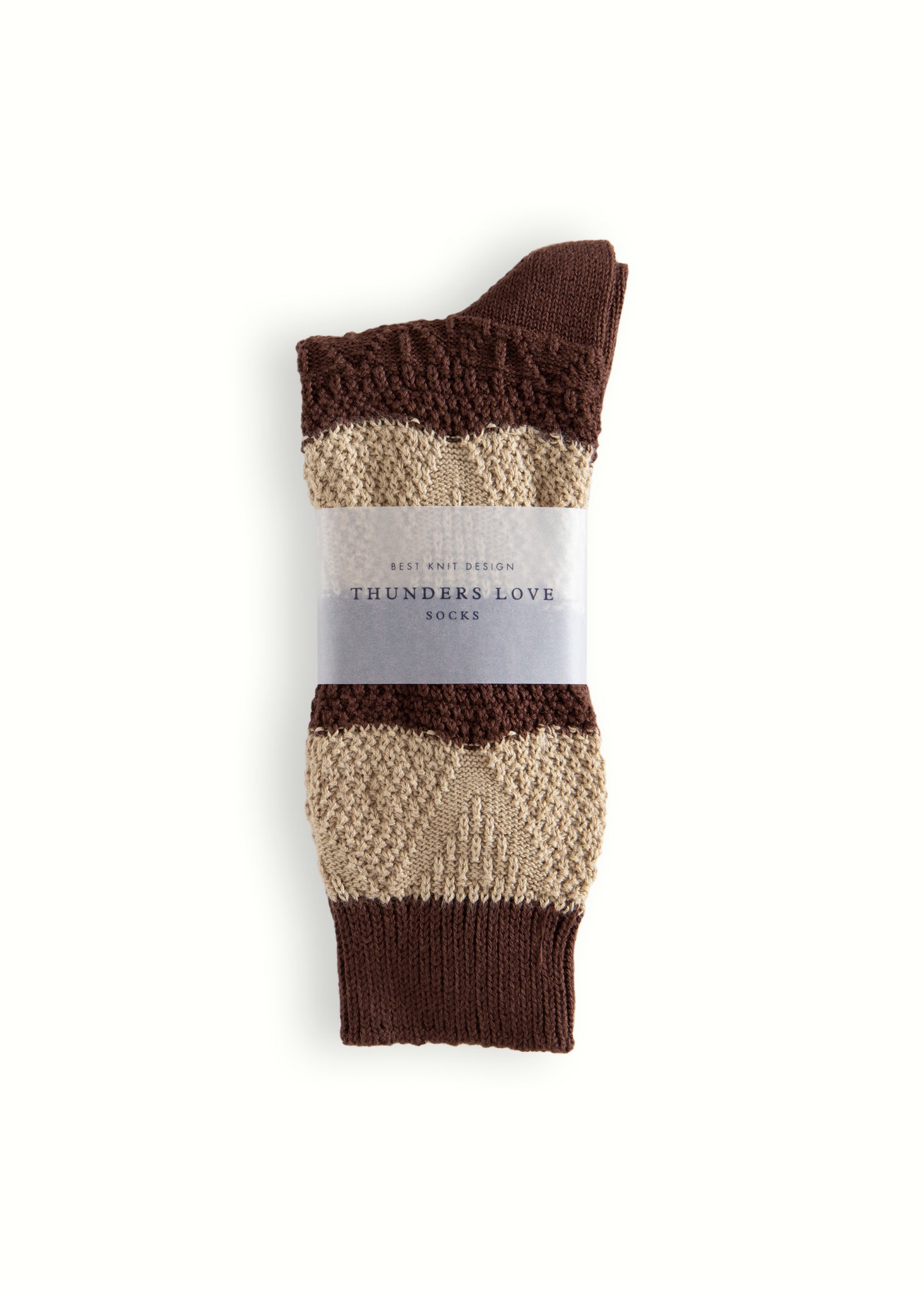 Thunders Love Link Striped Brown Socks