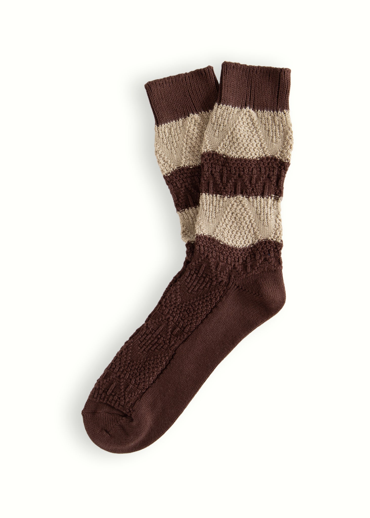 Thunders Love Link Striped Brown Socks