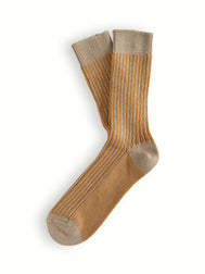 LINK COLLECTION Vertical Brown Socks