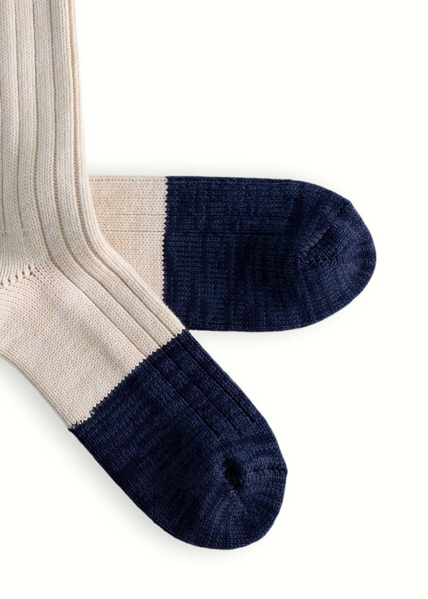 Thunders Love Marine Cotton Duplo Raw White And Navy Socks