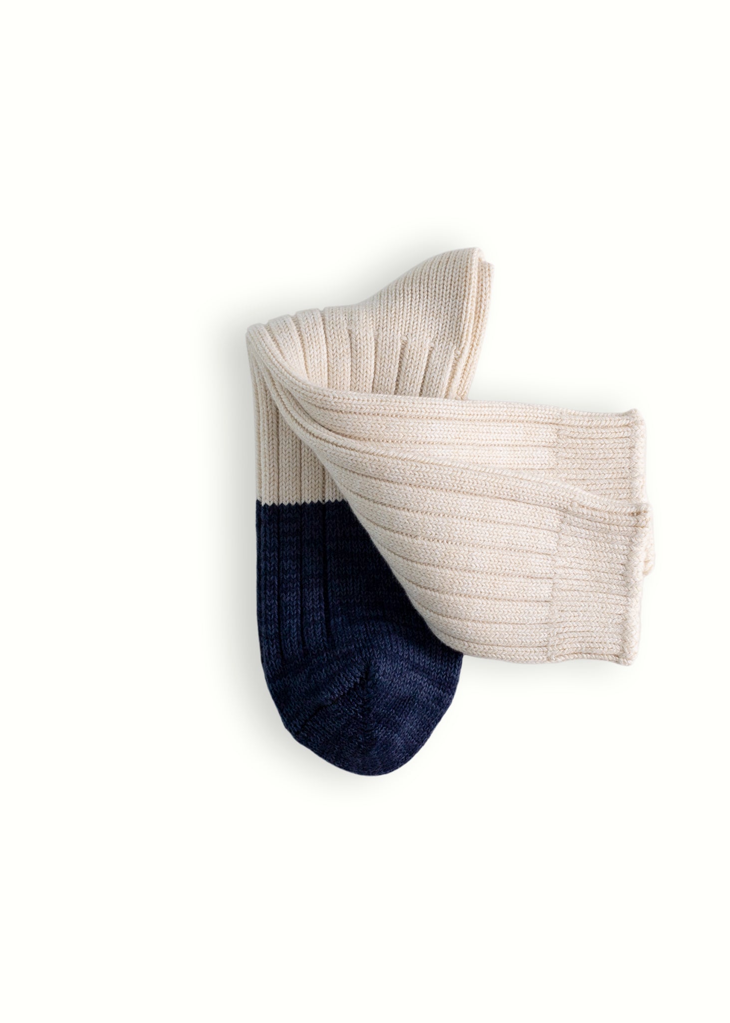 Thunders Love Marine Cotton Duplo Raw White And Navy Socks