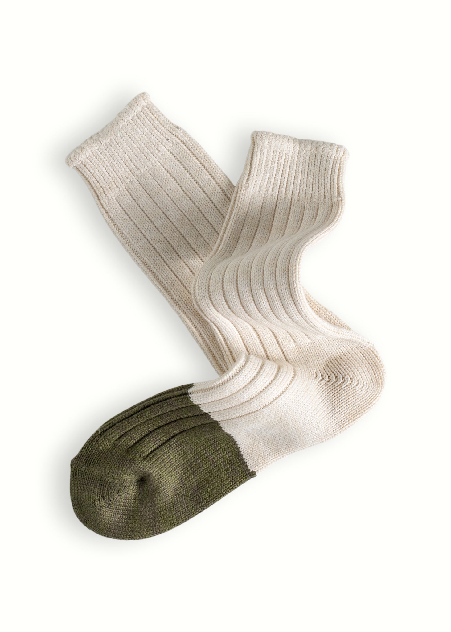 Thunders Love Marine Cotton Duplo Raw White And Green Socks