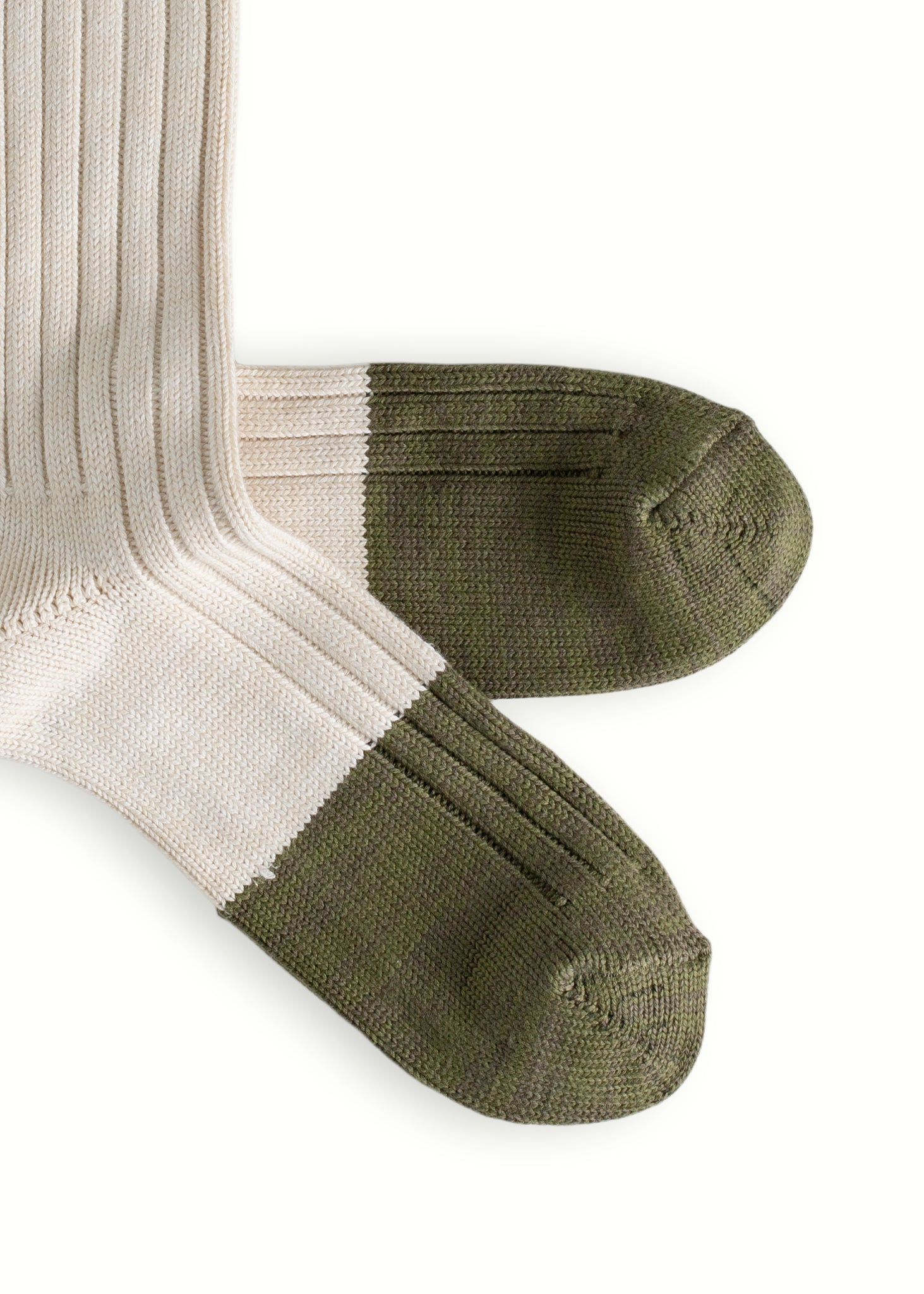 Thunders Love Marine Cotton Duplo Raw White And Green Socks