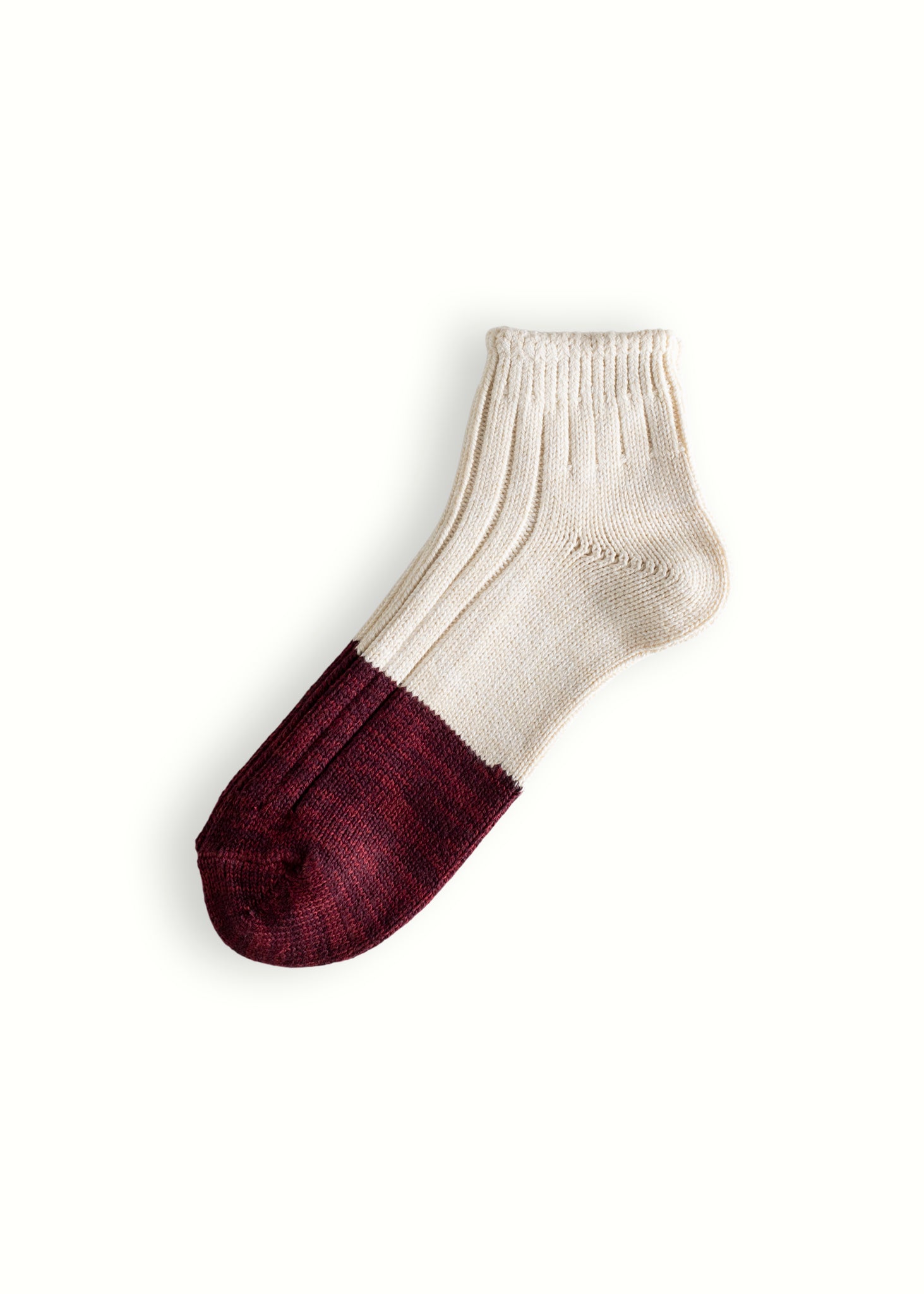 Thunders Love Marine Cotton Duplo Short Raw White And Burgundy Socks