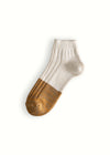 MARINE COLLECTION Cotton Duplo Short Raw White & Camel Socks