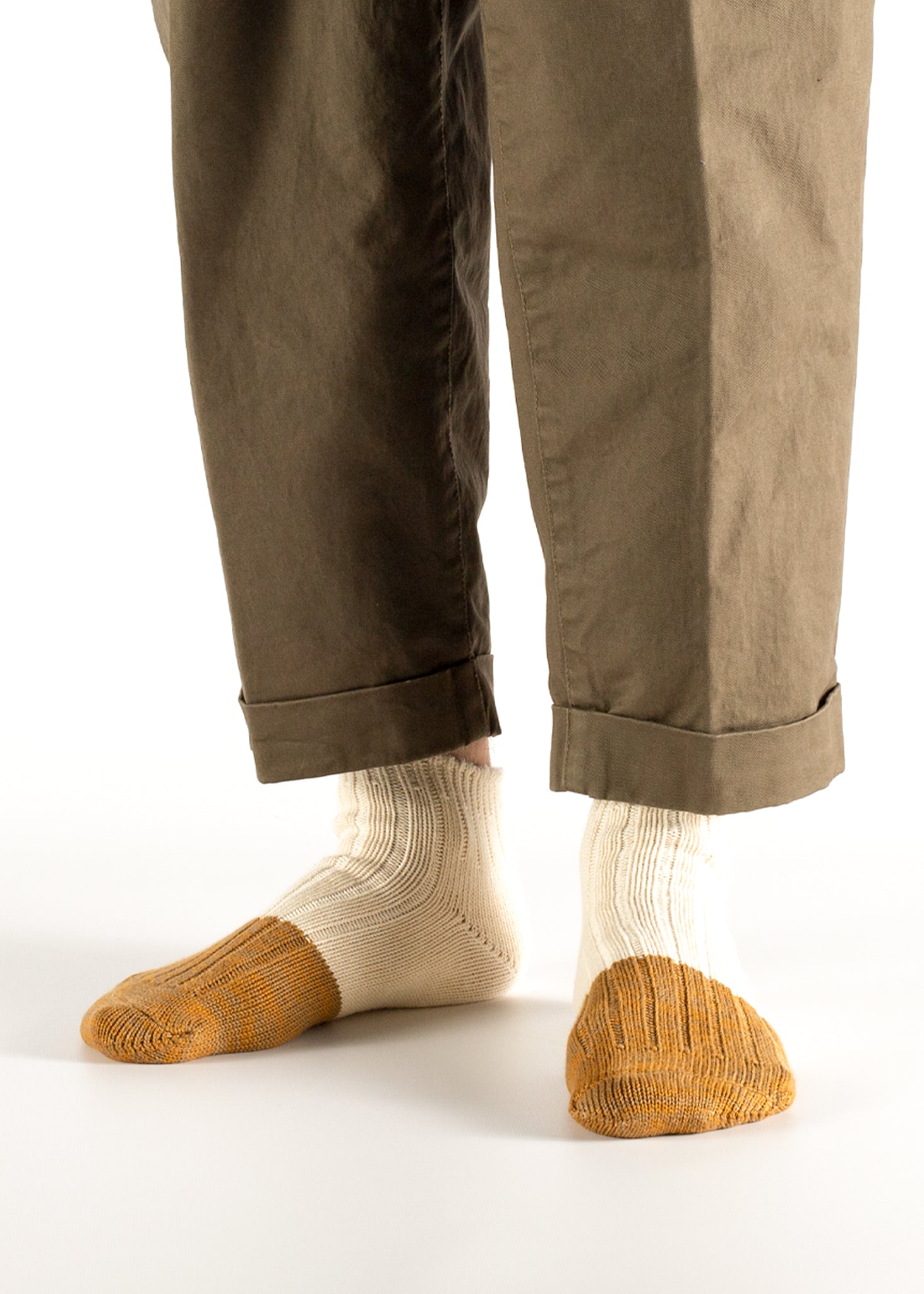 Thunders Love Marine Cotton Duplo Short Raw White And Camel Socks