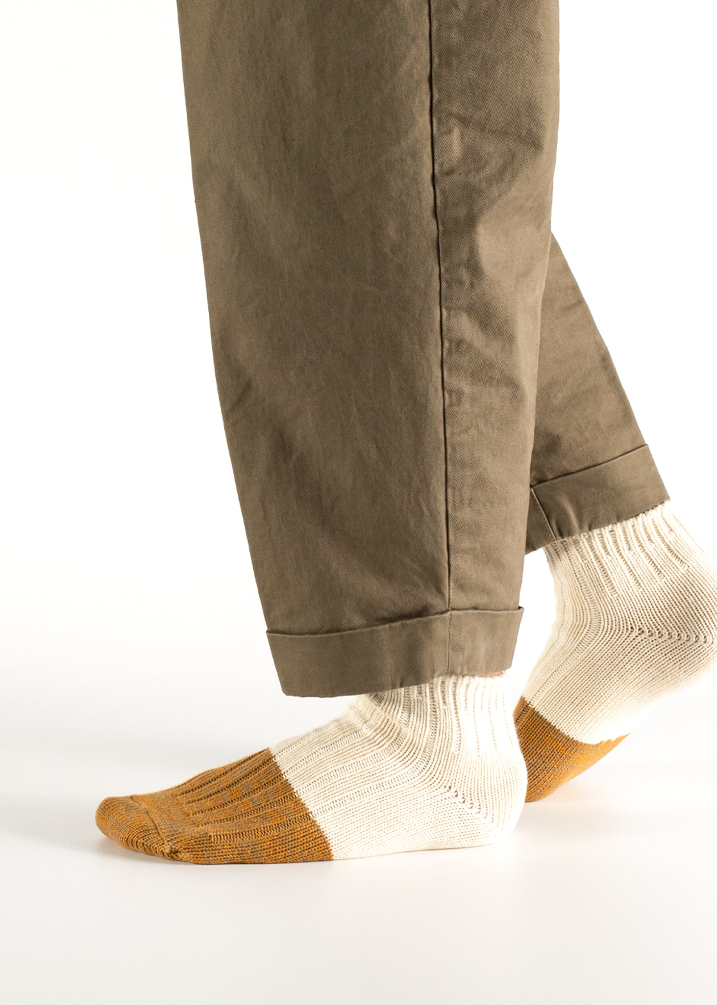 Thunders Love Marine Cotton Duplo Short Raw White And Camel Socks