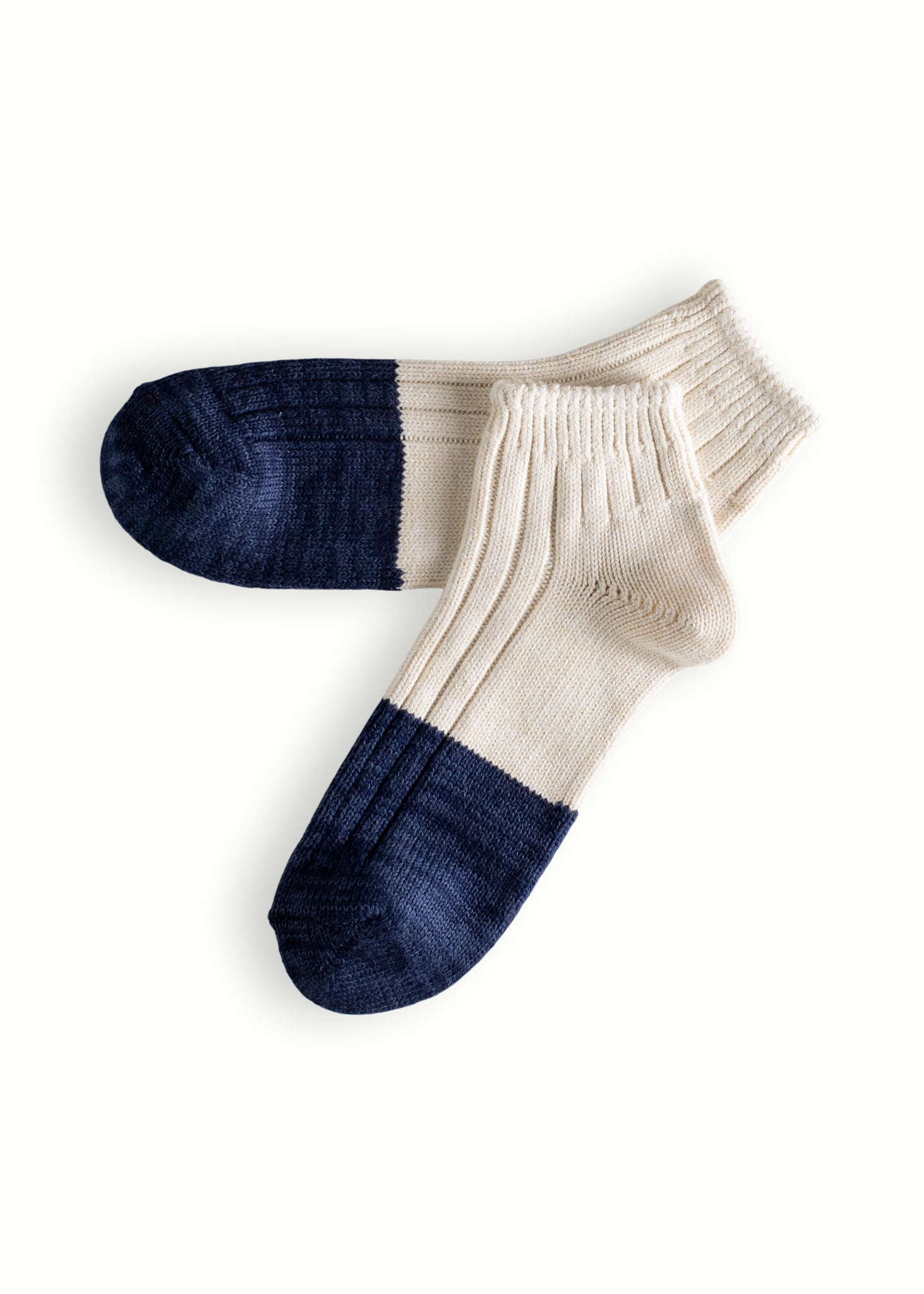 Thunders Love Marine Cotton Duplo Short Raw White And Navy Socks