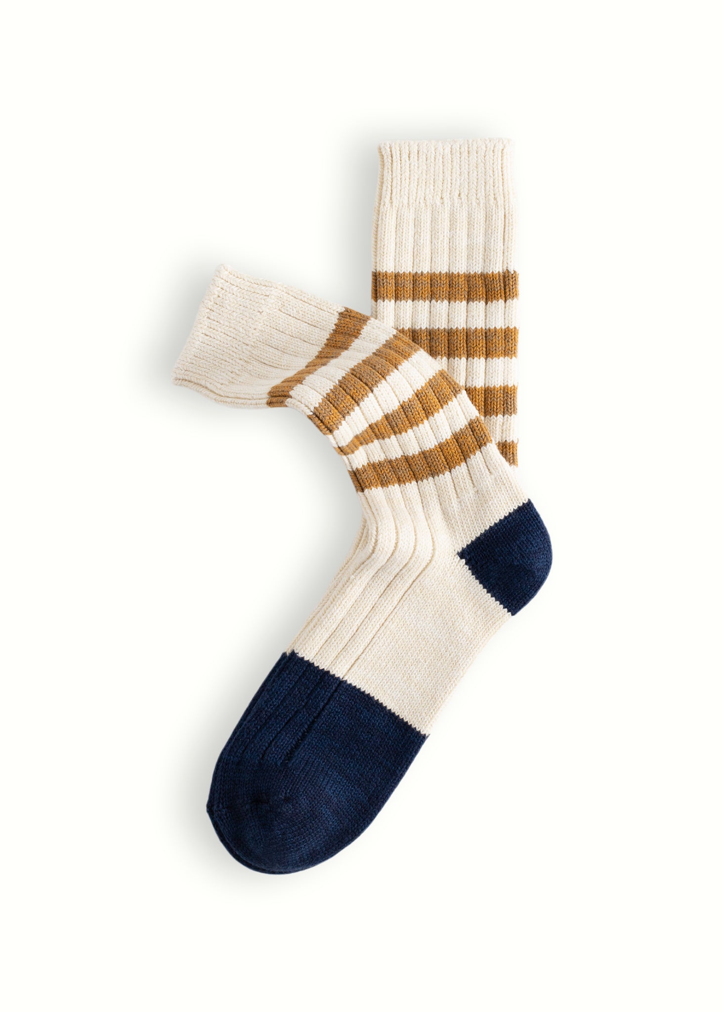 Thunders Love Marine Cotton Striped Mustard Socks