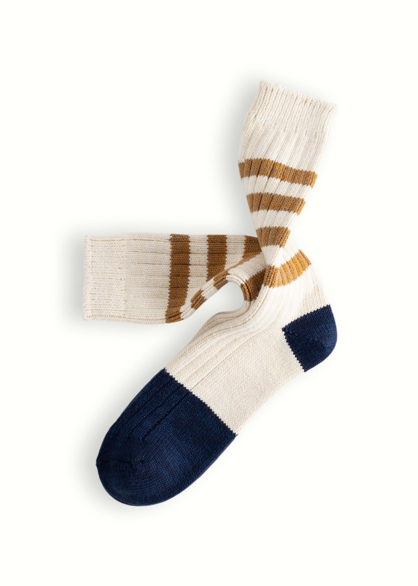 Thunders Love Marine Cotton Striped Mustard Socks