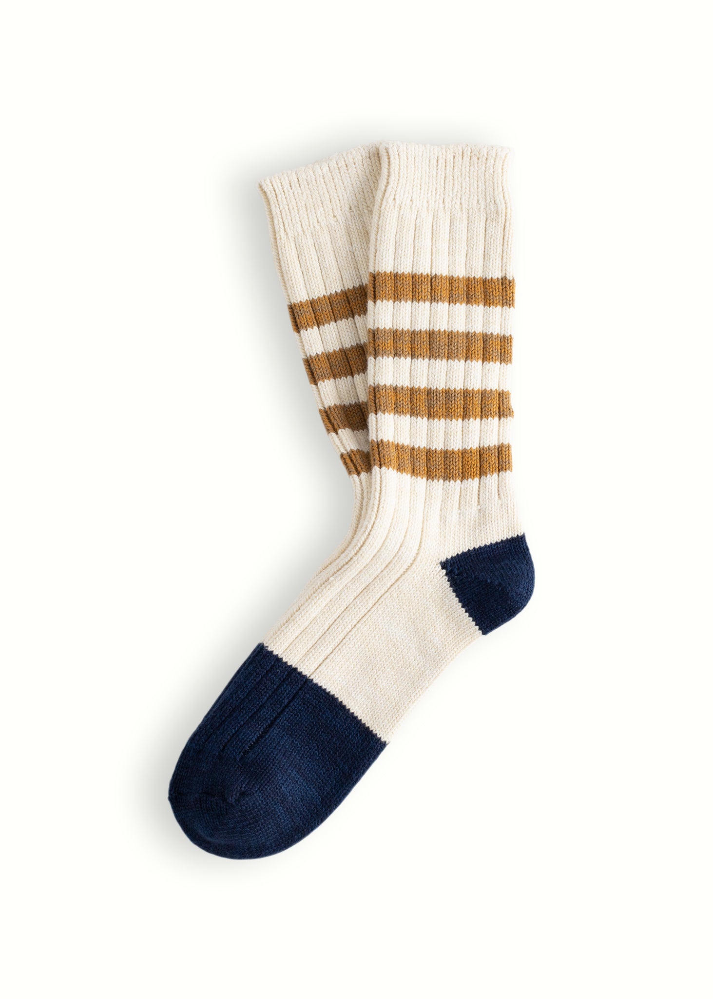 Thunders Love Marine Cotton Striped Mustard Socks