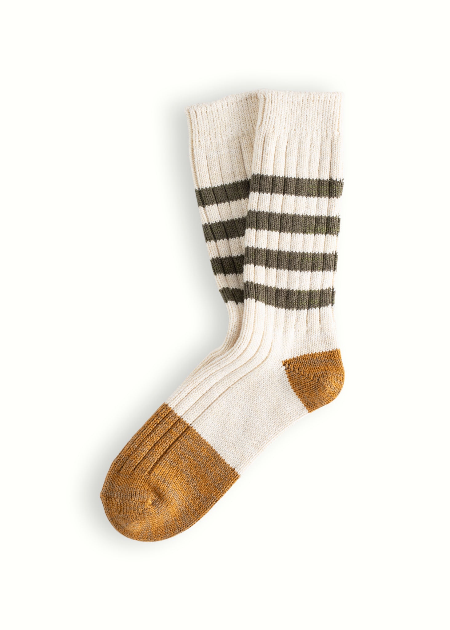 Thunders Love Marine Cotton Striped Olive Green Socks